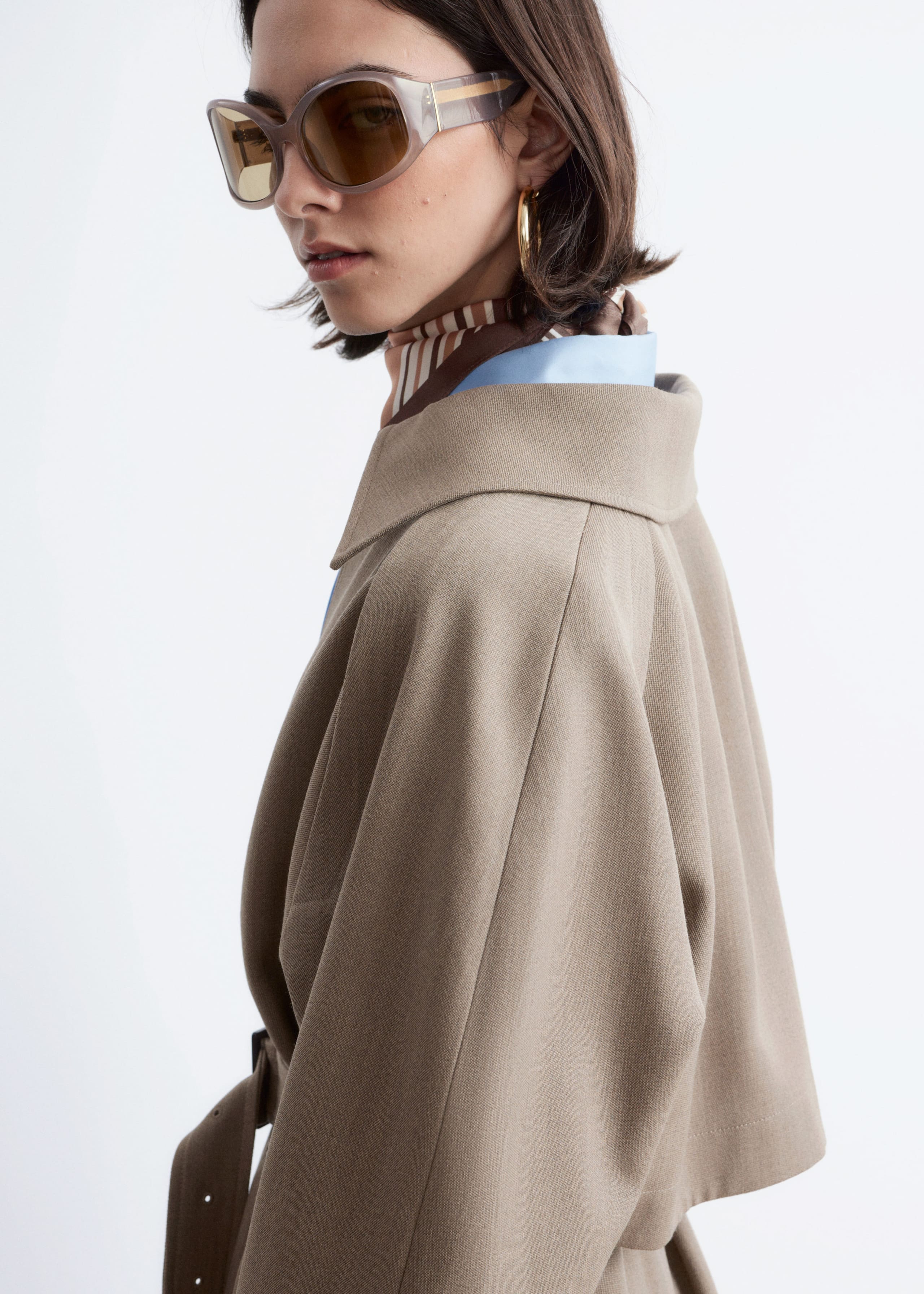 Image of Trenchcoat aus Wolle mit Bindegürtel