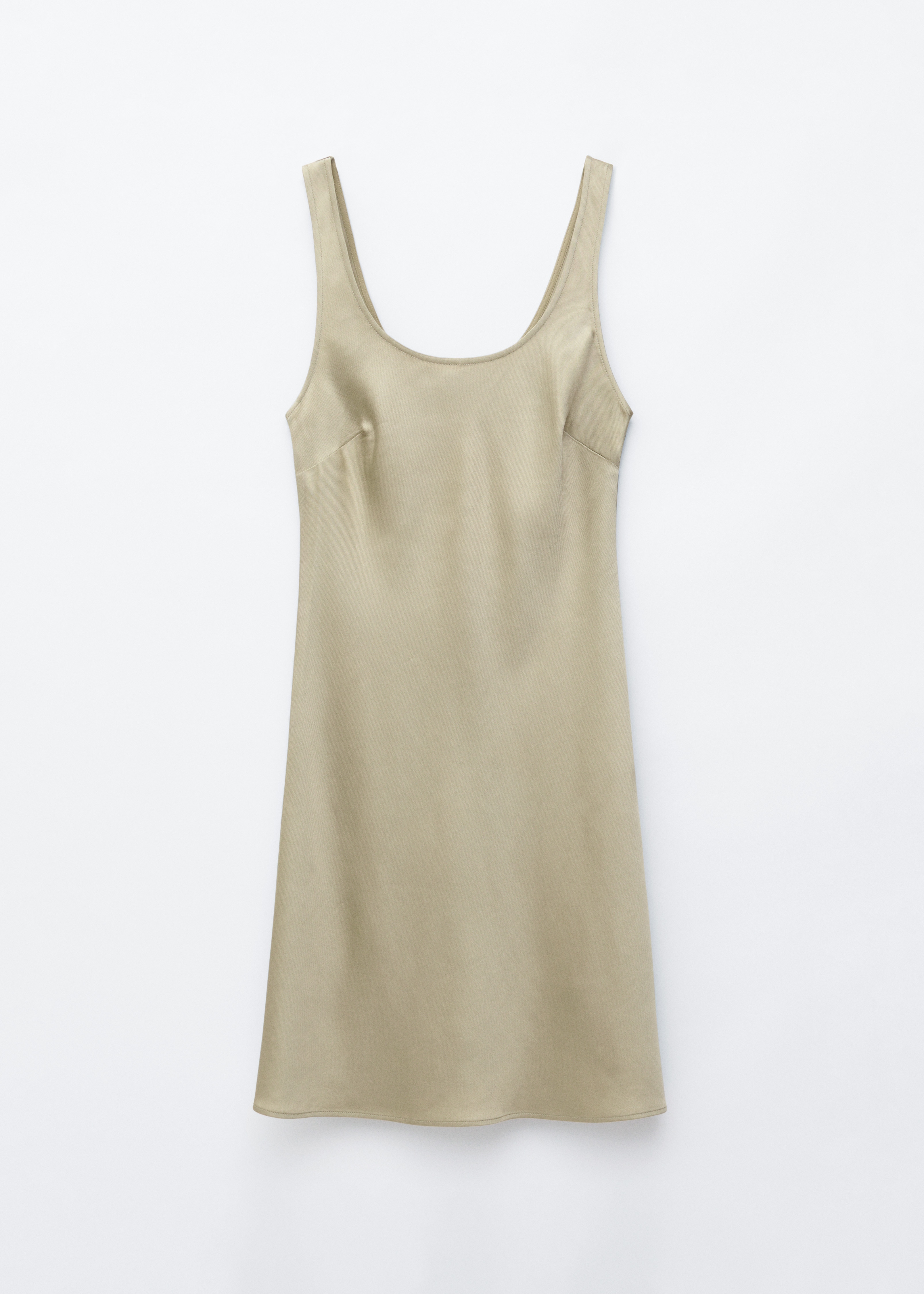 Mini-Trägerkleid aus Satin - Beige/Dunkles Graubraun