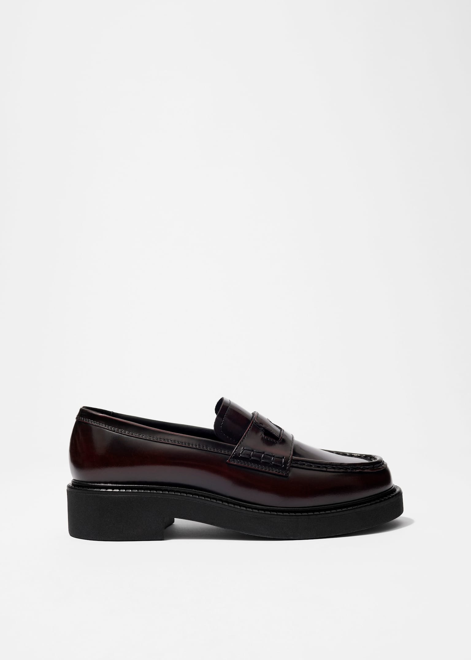 Mocasines de piel de suela gruesa - Rojo/Negro