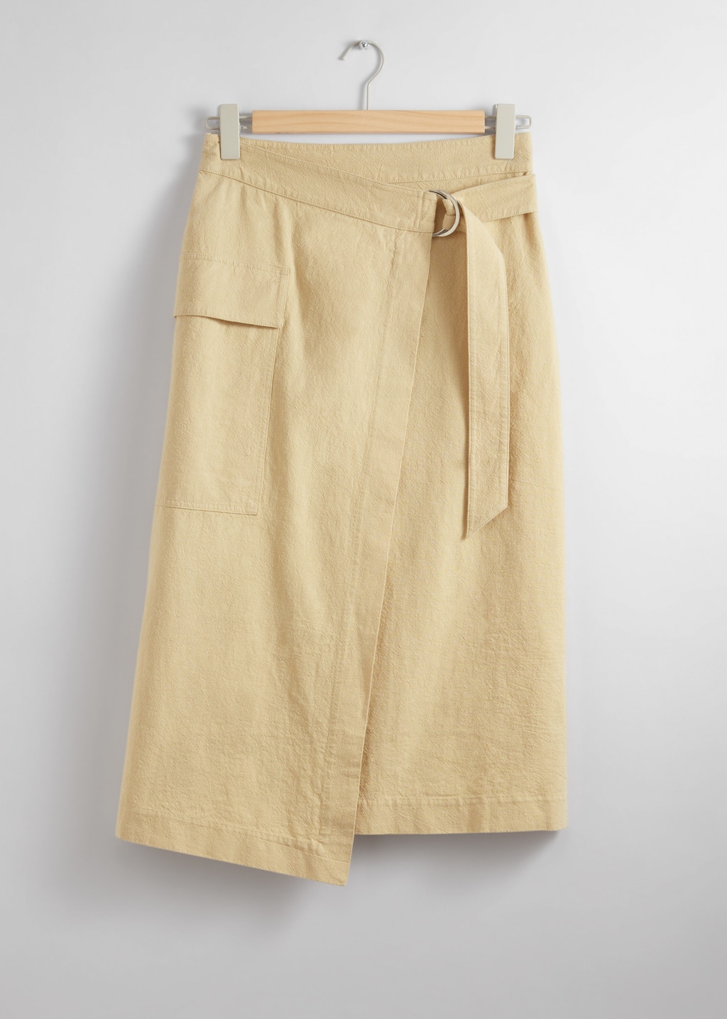Jupe portefeuille midi asymétrique