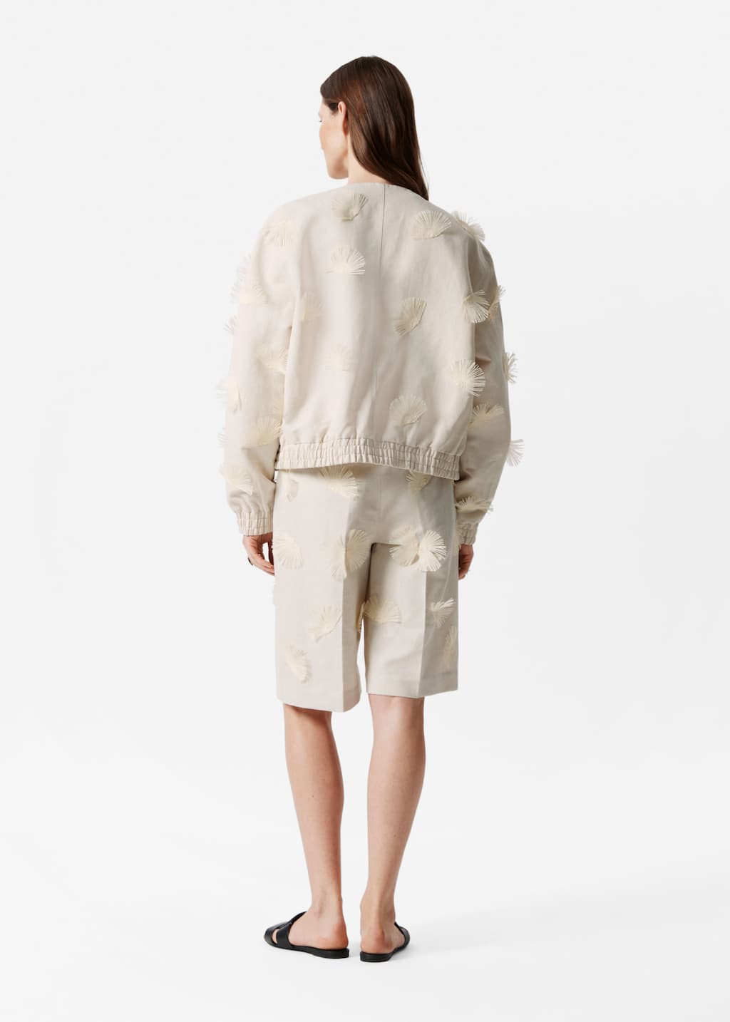 Image of Bestickte Jacke aus einer Leinenmischung