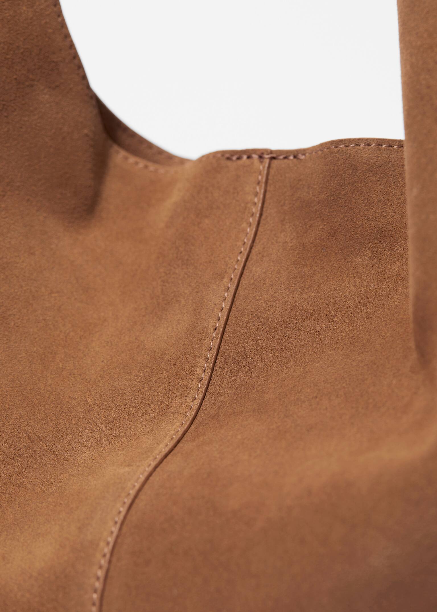 Large Suede Tote Bag - Cognac/Dark Red/Emerald Green/Brown/Dark grey/Rust/Taupe/Burgundy suede/Green/Light Blue - 3