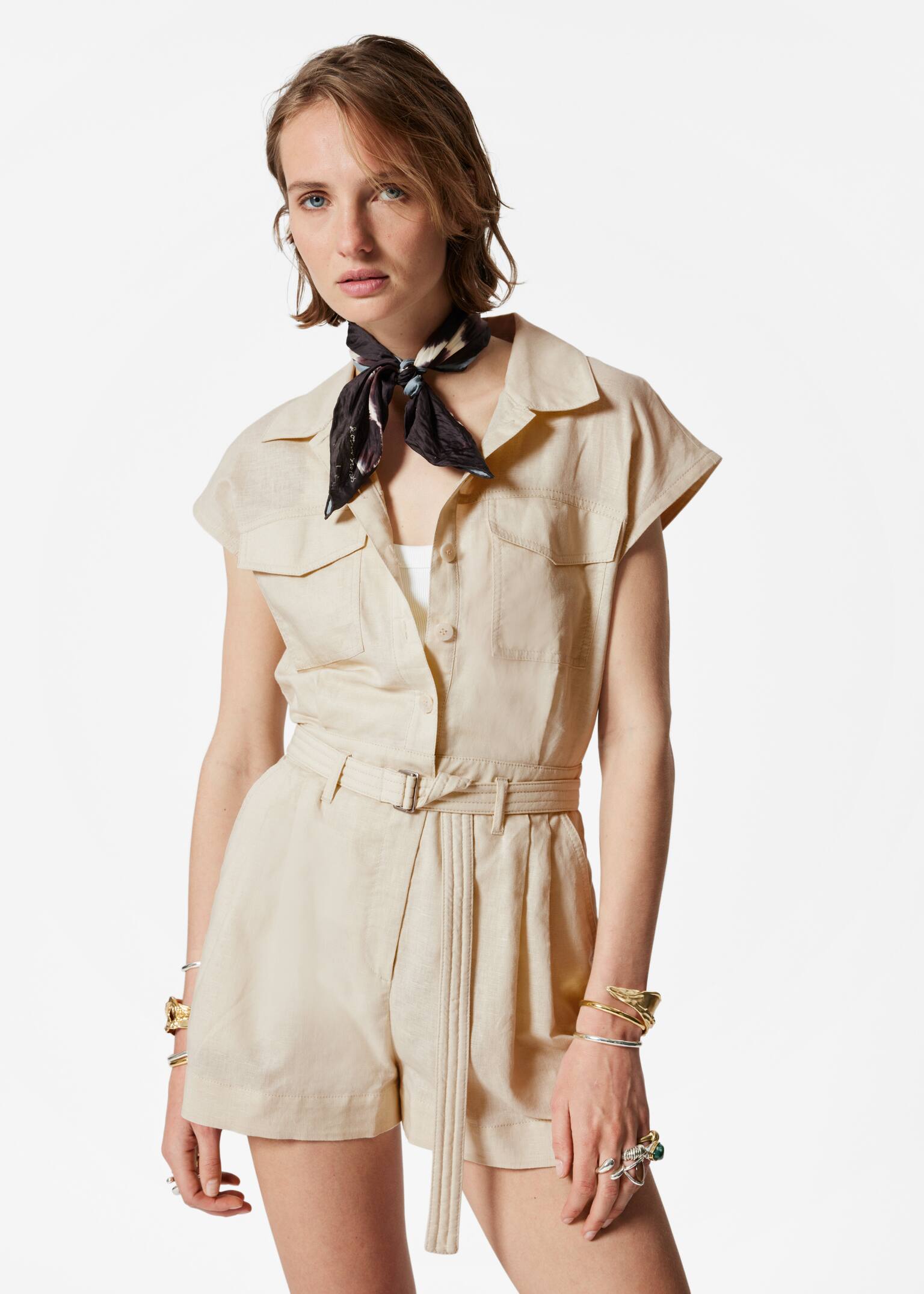 Salopetă utilitară - Bej/Ecru - 3