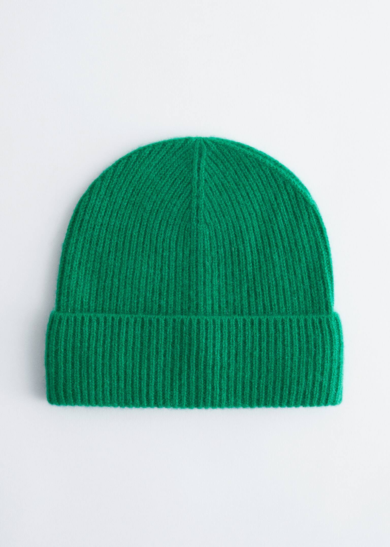 Cashmere Beanie - Teal Green/Mahogany/Bright Blue/Mole/Cream