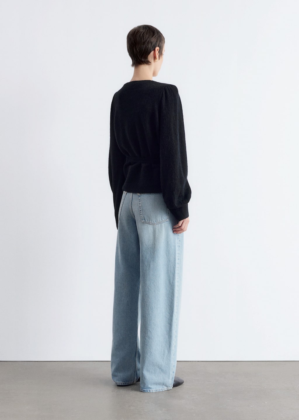 Image of Mohair-Blend Knitted Wrap Cardigan