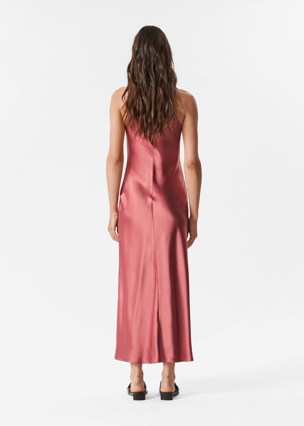 Image of Sleeveless Satin Midi Dress