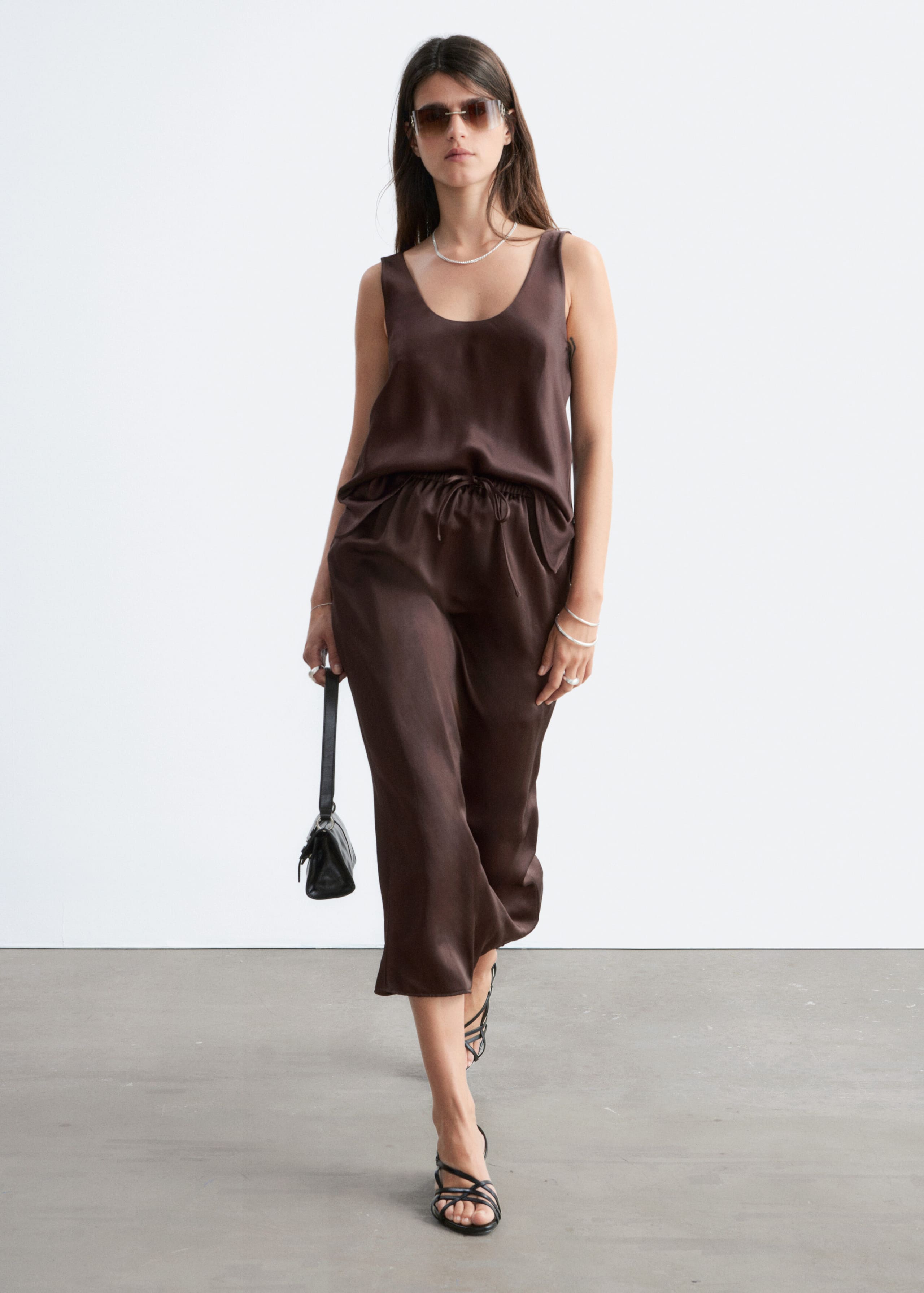 Image of Drawstring Midi Skirt