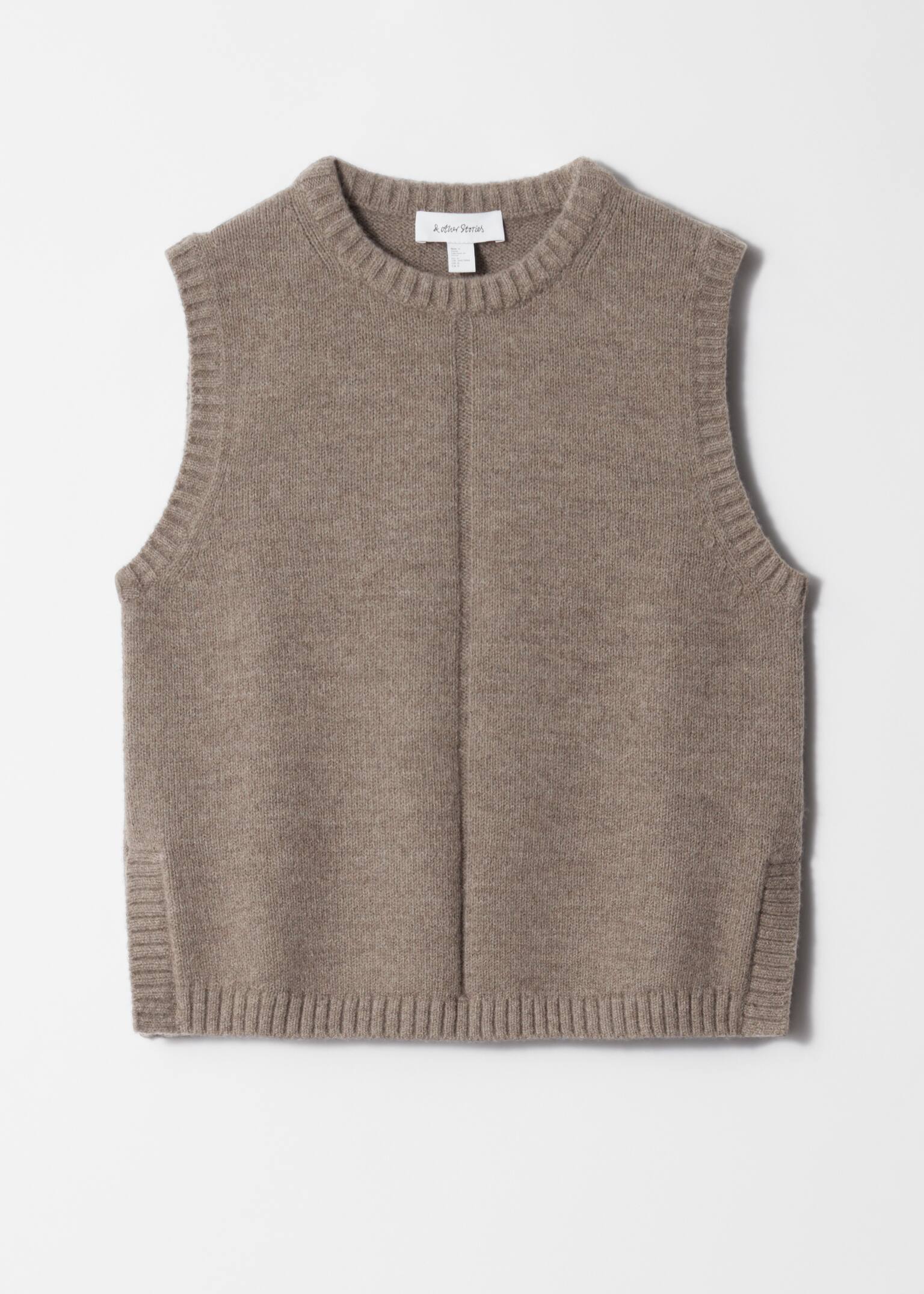 Knitted Sweater Vest - Mole/Navy Blue - 2
