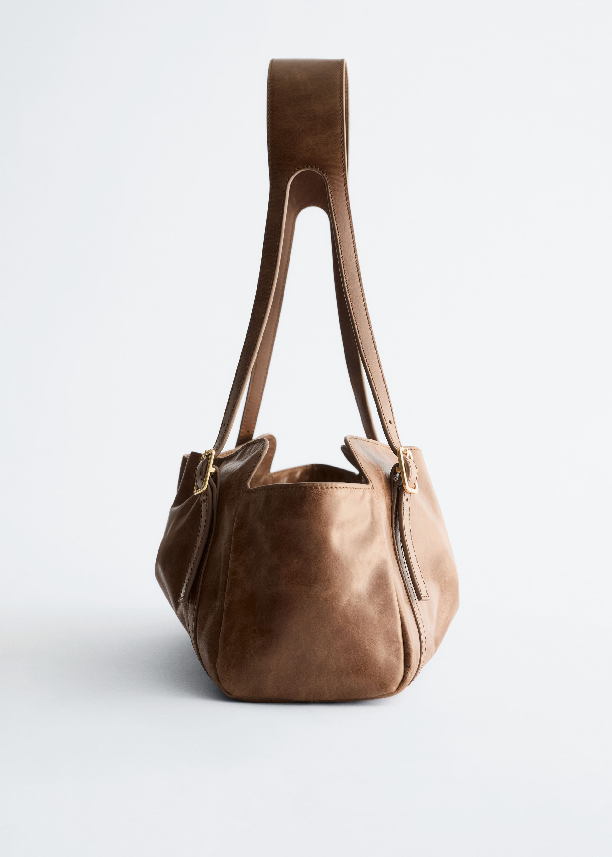 Image of Low-profile Leather Shoulder Bag
