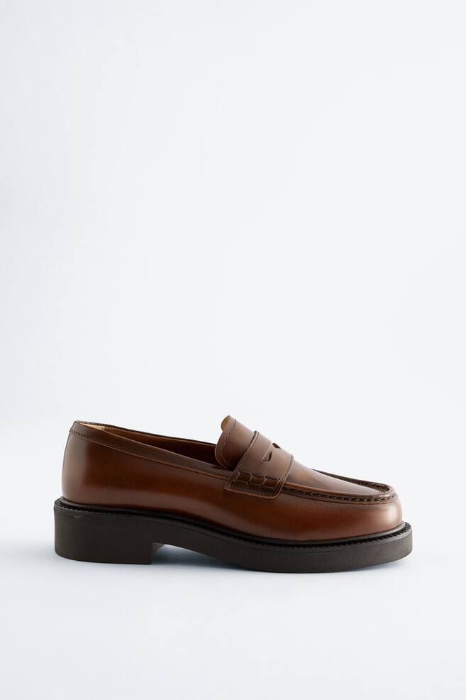 Mocassins en cuir épais - Marron Clair/Marron Clair/Noir - 1