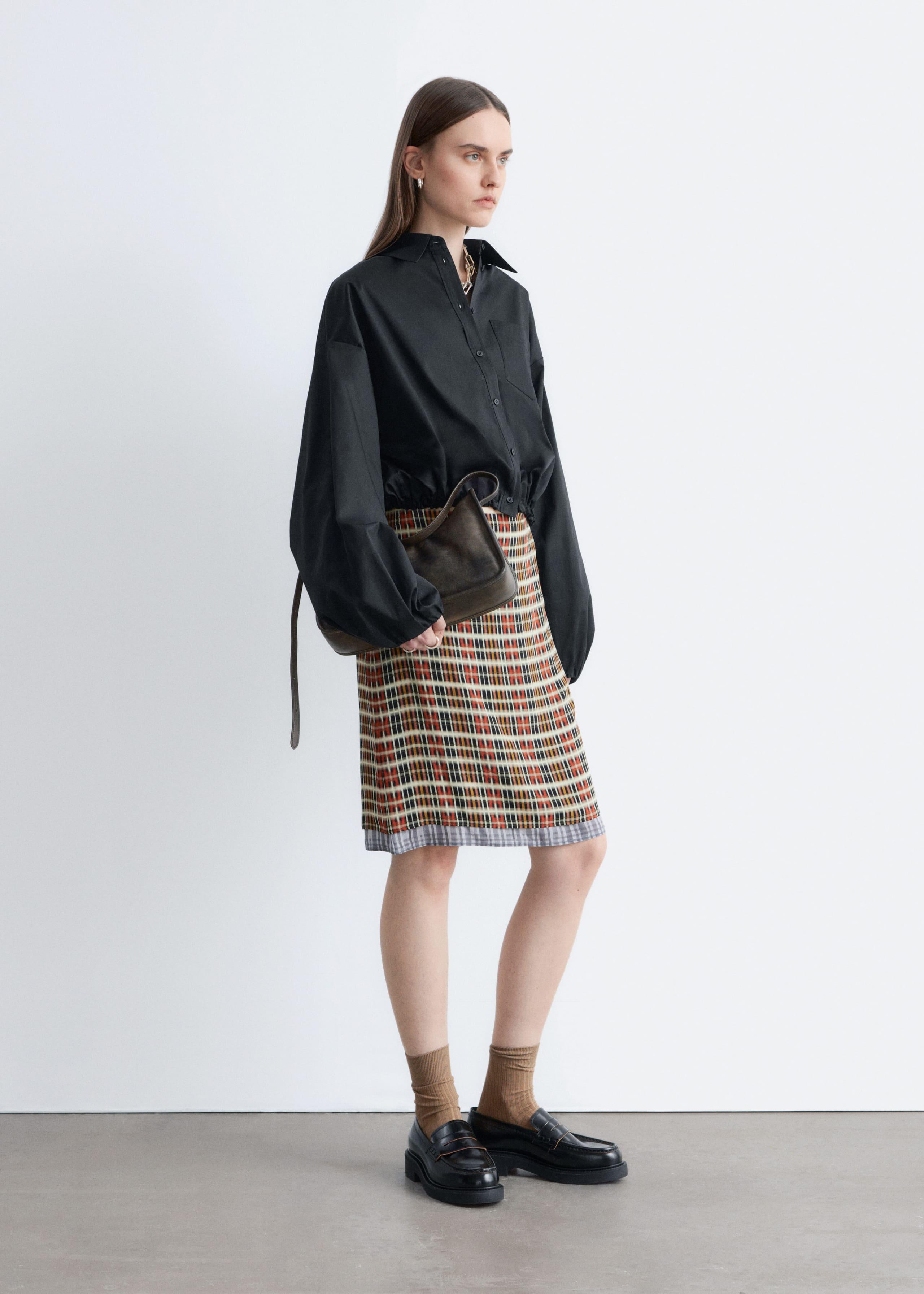 Image of Knee-Length Slip Skirt