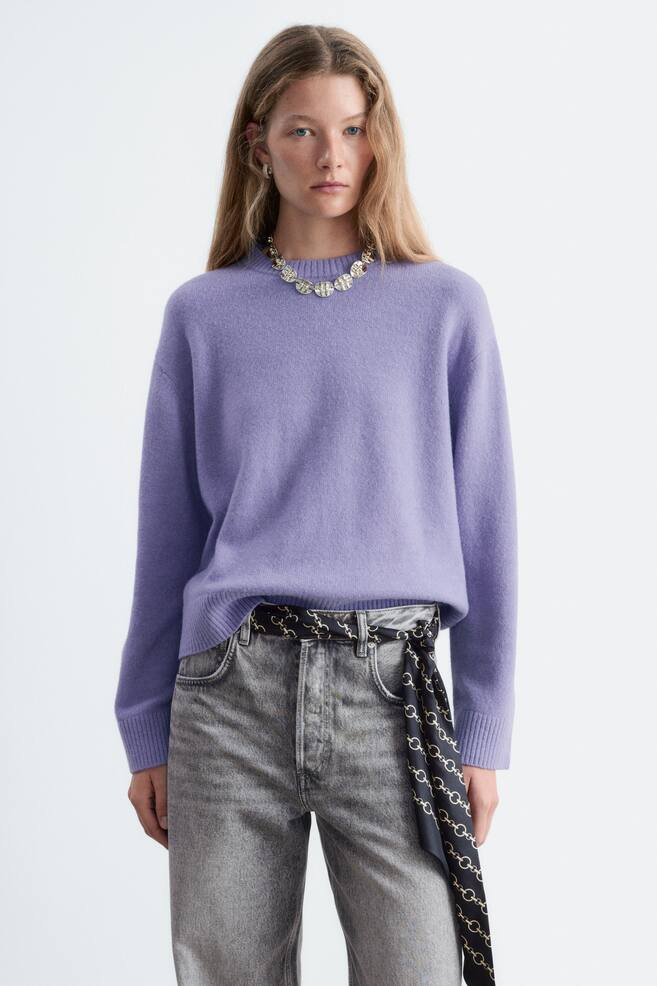 Boxy Knit Jumper - Lilac/White/Black Stripes/Dark Brown/Green/Dark Mole/Pink - 1