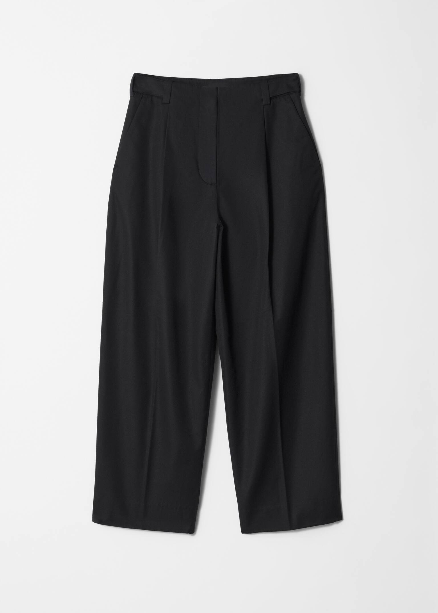 Hose mit Bügelfalten und schmal zulaufendem Bein - Schwarz/Beige - 2