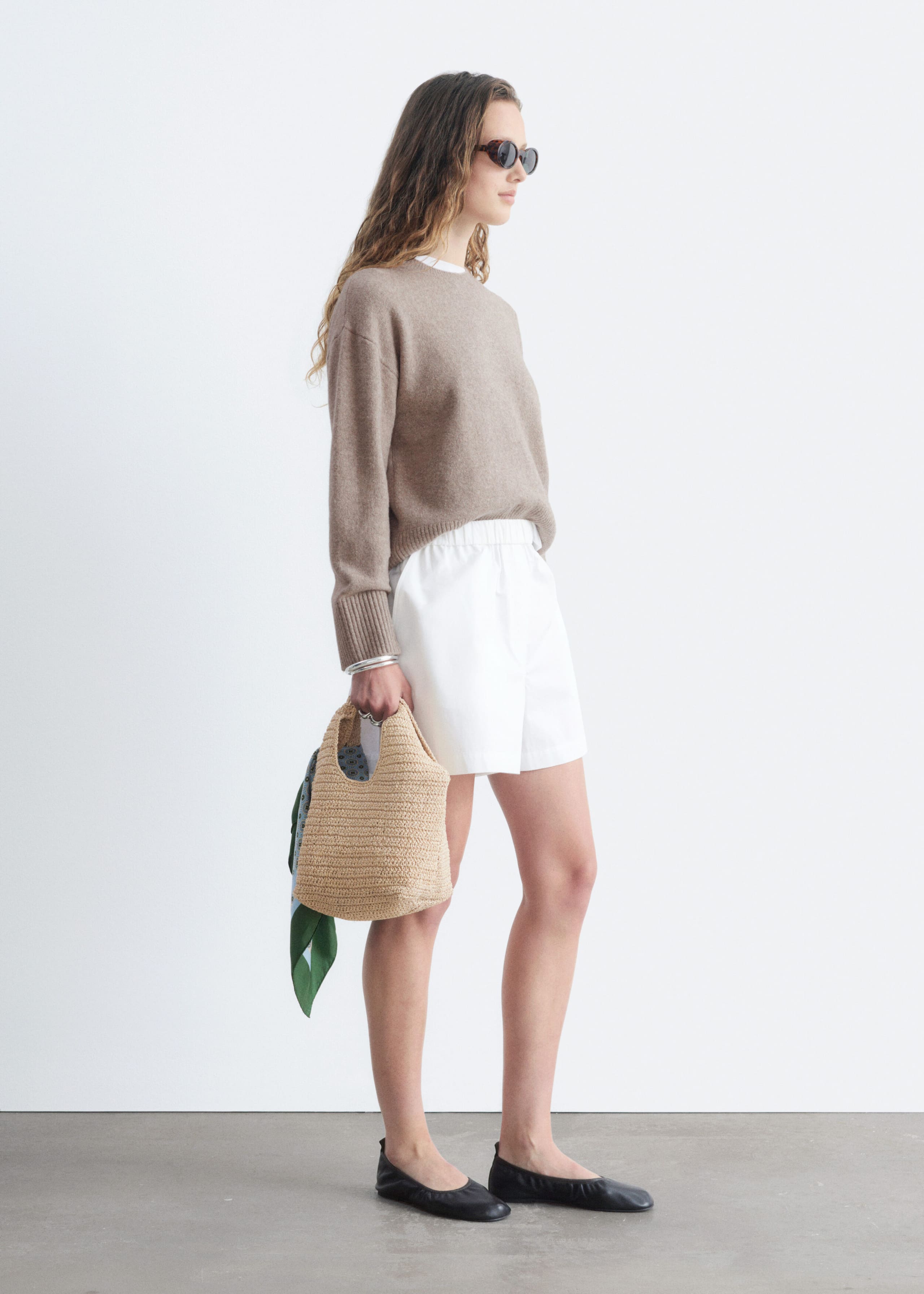Relaxed Fit Knitted Sweater - Mole Beige - Lookbook
