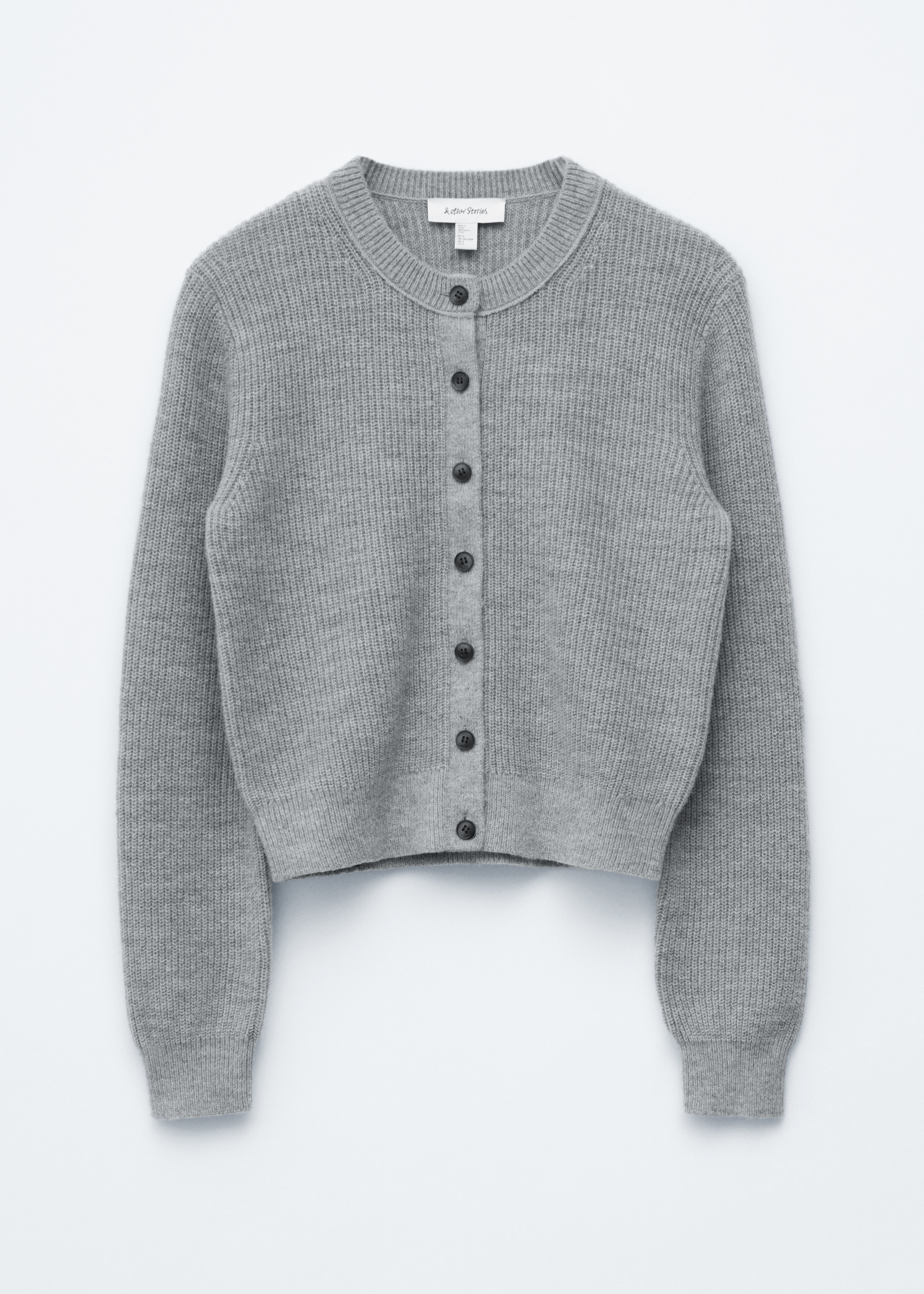 bordás kötött kardigán - Szürke melange/Tengerészkék/Zöld