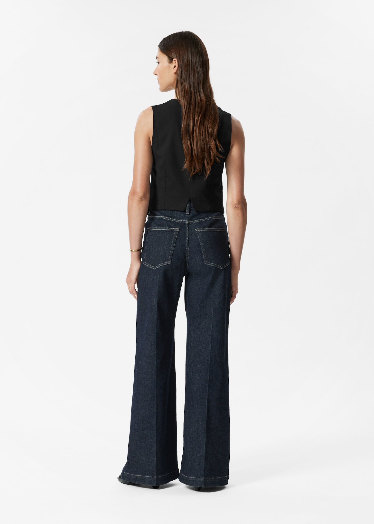 Dopasowana wełniana kamizelka - Czarny - 5