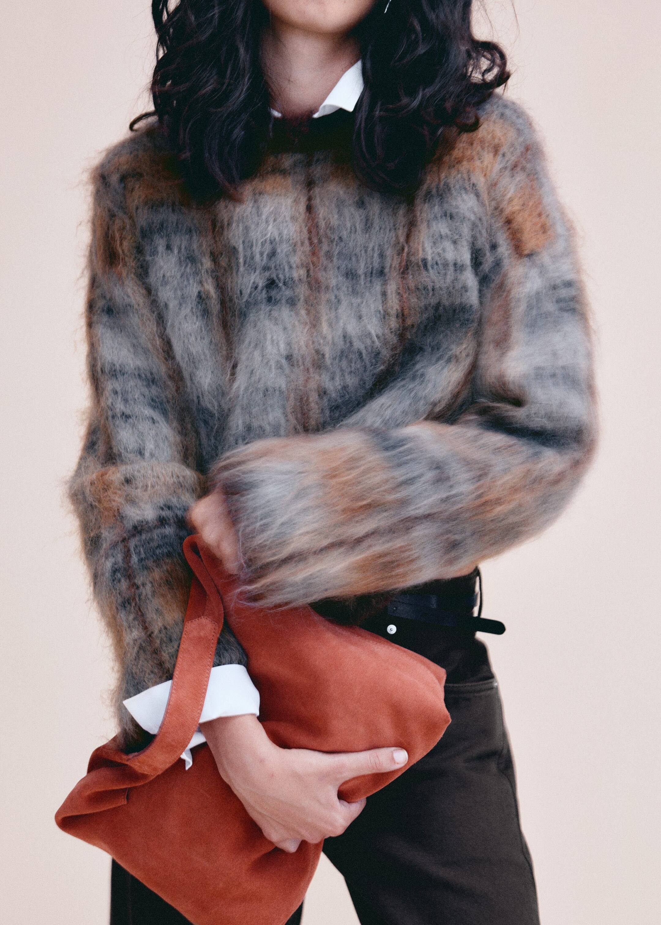 Größeres Bild anzeigen: Pullover aus Mohair-Mix - Grau meliert/Braun - Ladies | H&M AT 8