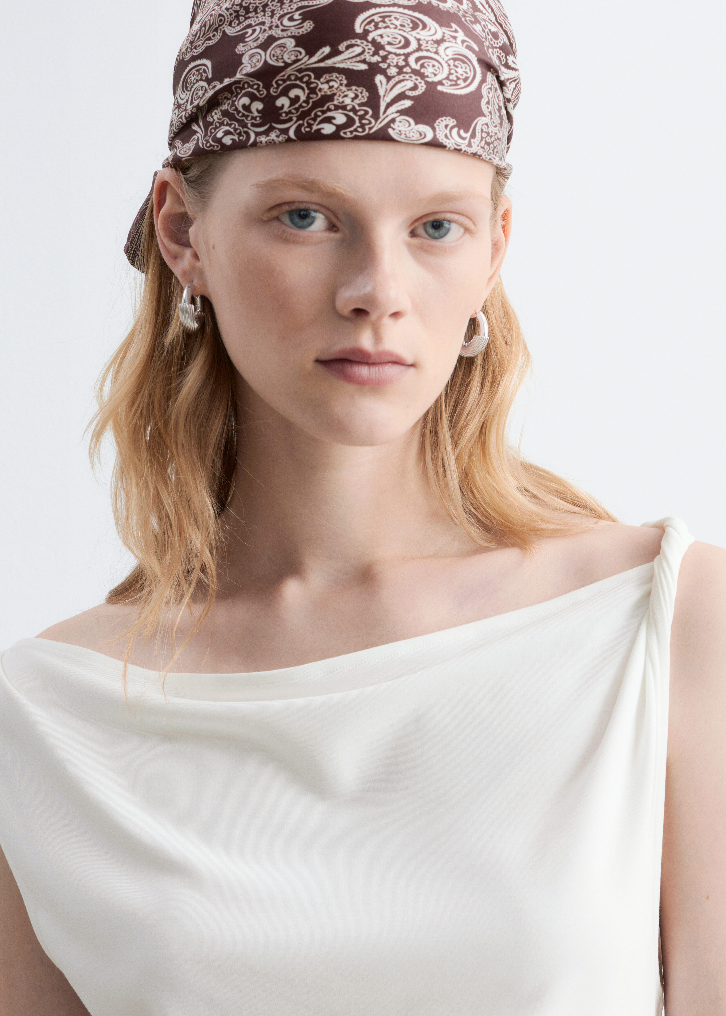 Twist-Shoulder Jersey Top - White - & Other Stories US