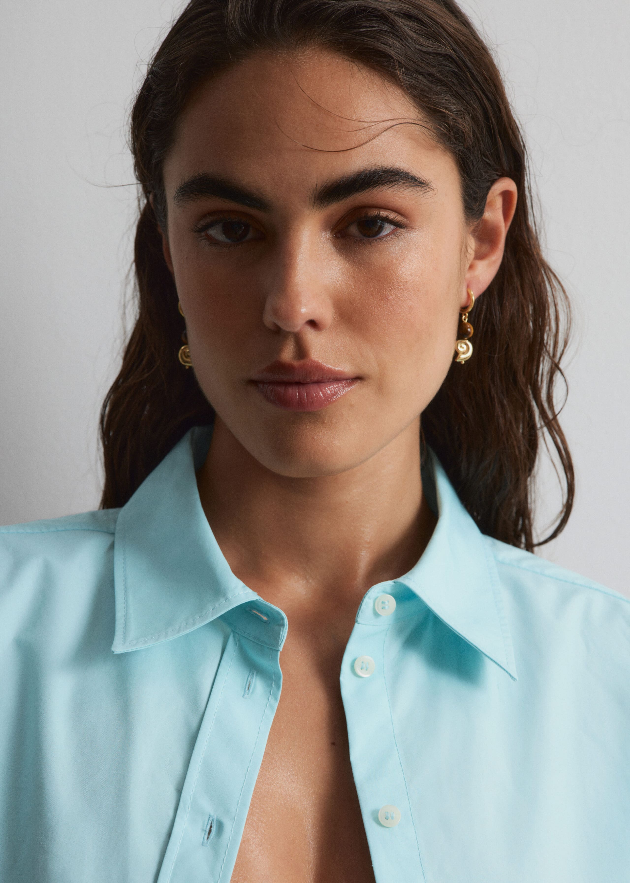 Tiger's Eye Pendant Earrings - Silver - Lookbook