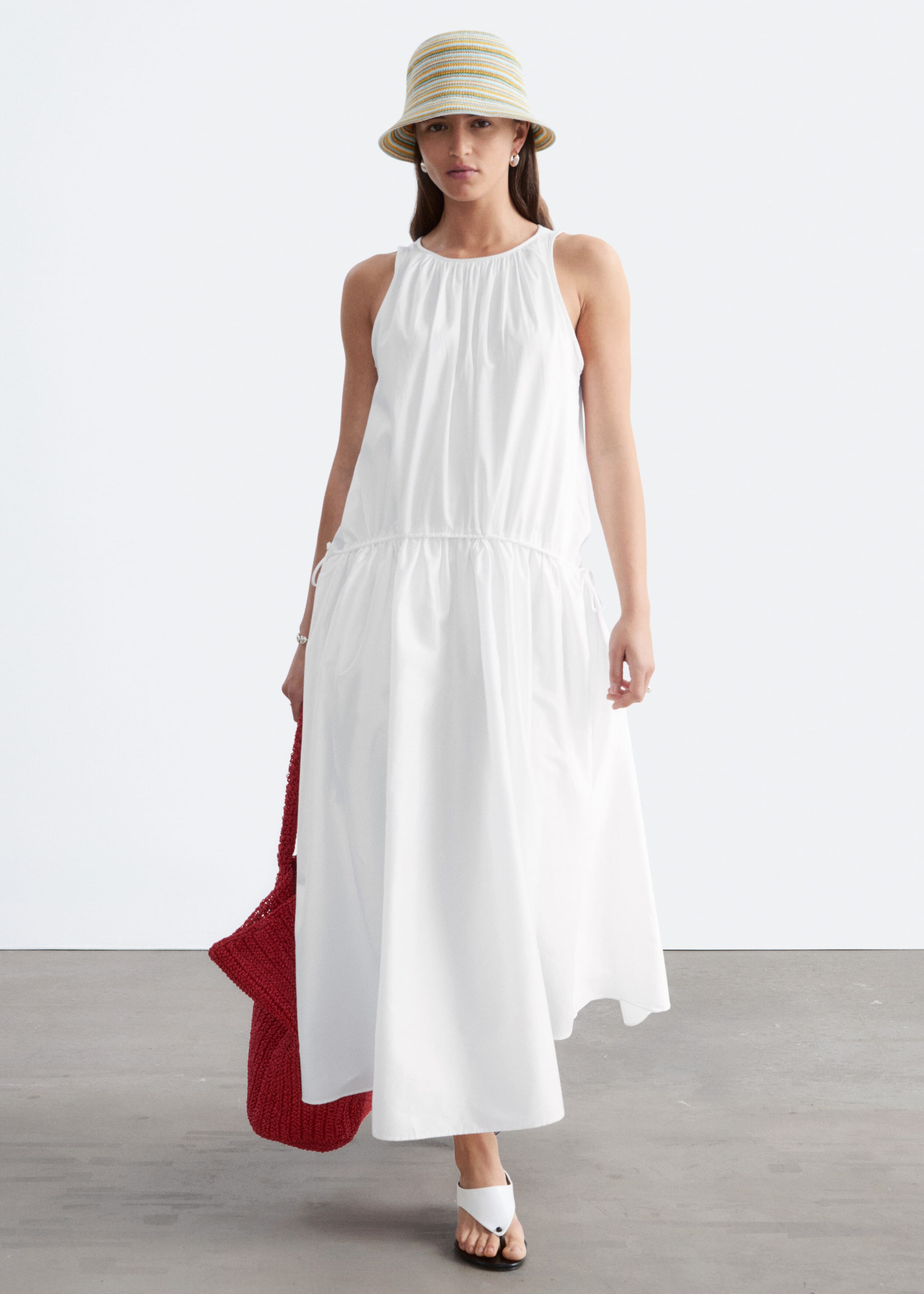 Image of Gathered Midi Dress