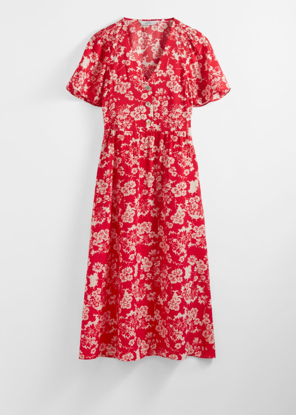 Vestido midi con mangas abullonadas - Estampado negro - Bodegón
