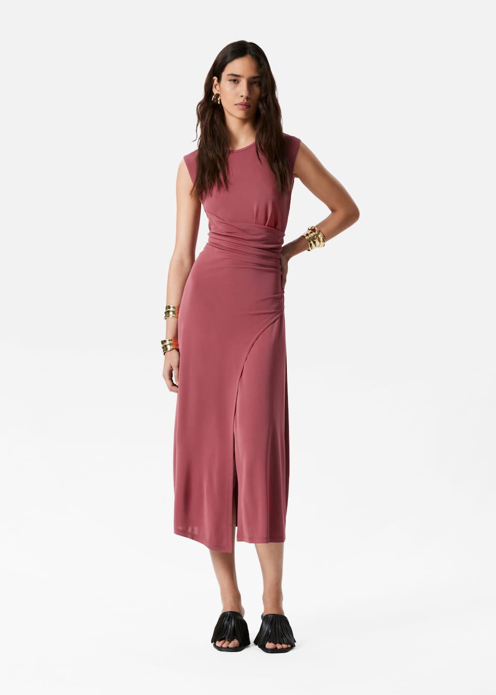 Image of Vestido midi drapeado