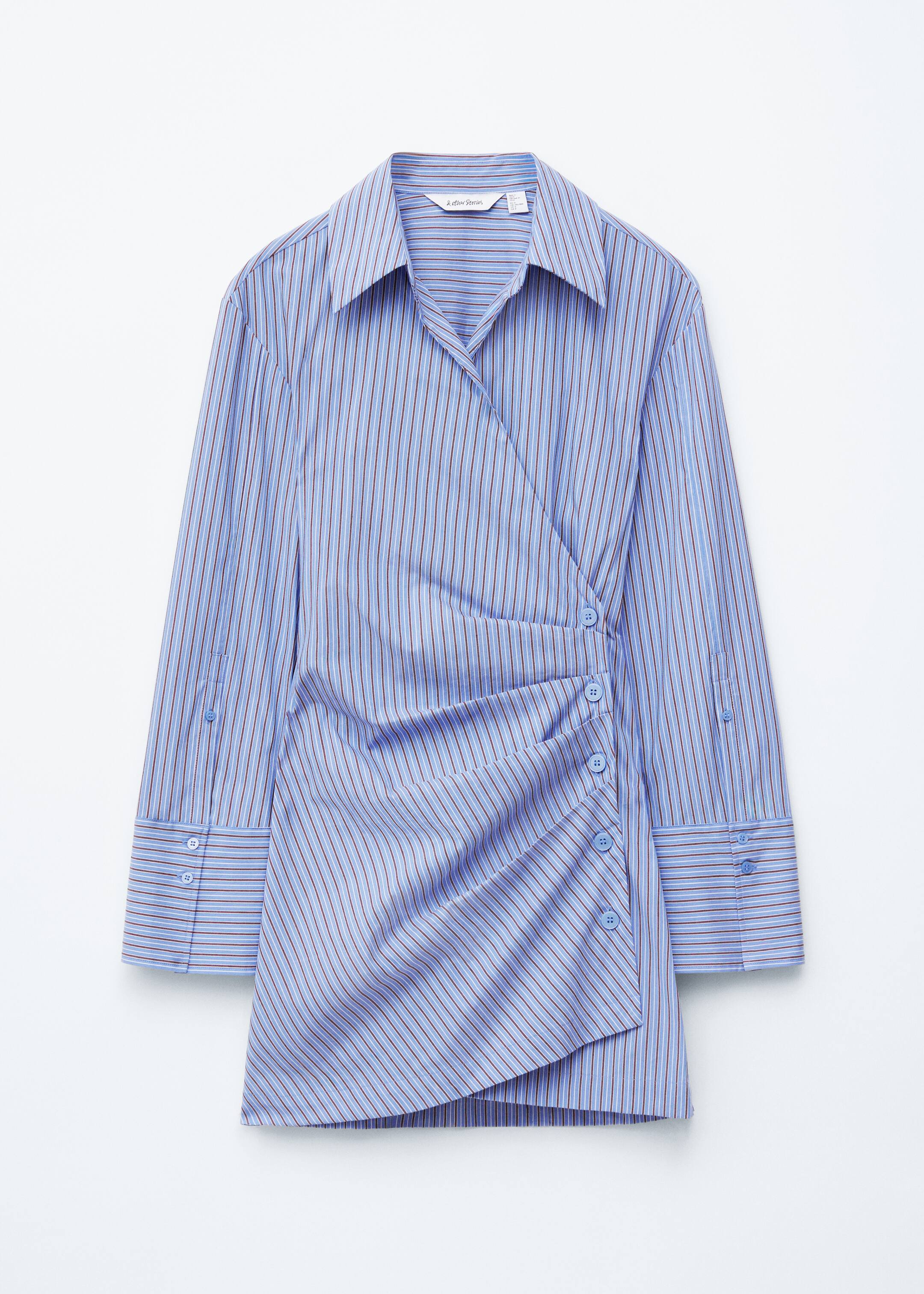 Vezi imaginea mai mare: Rochie mini tip cămașă petrecută - Albastru Deschis/Maro Dungi - FEMEI | H&M RO 6