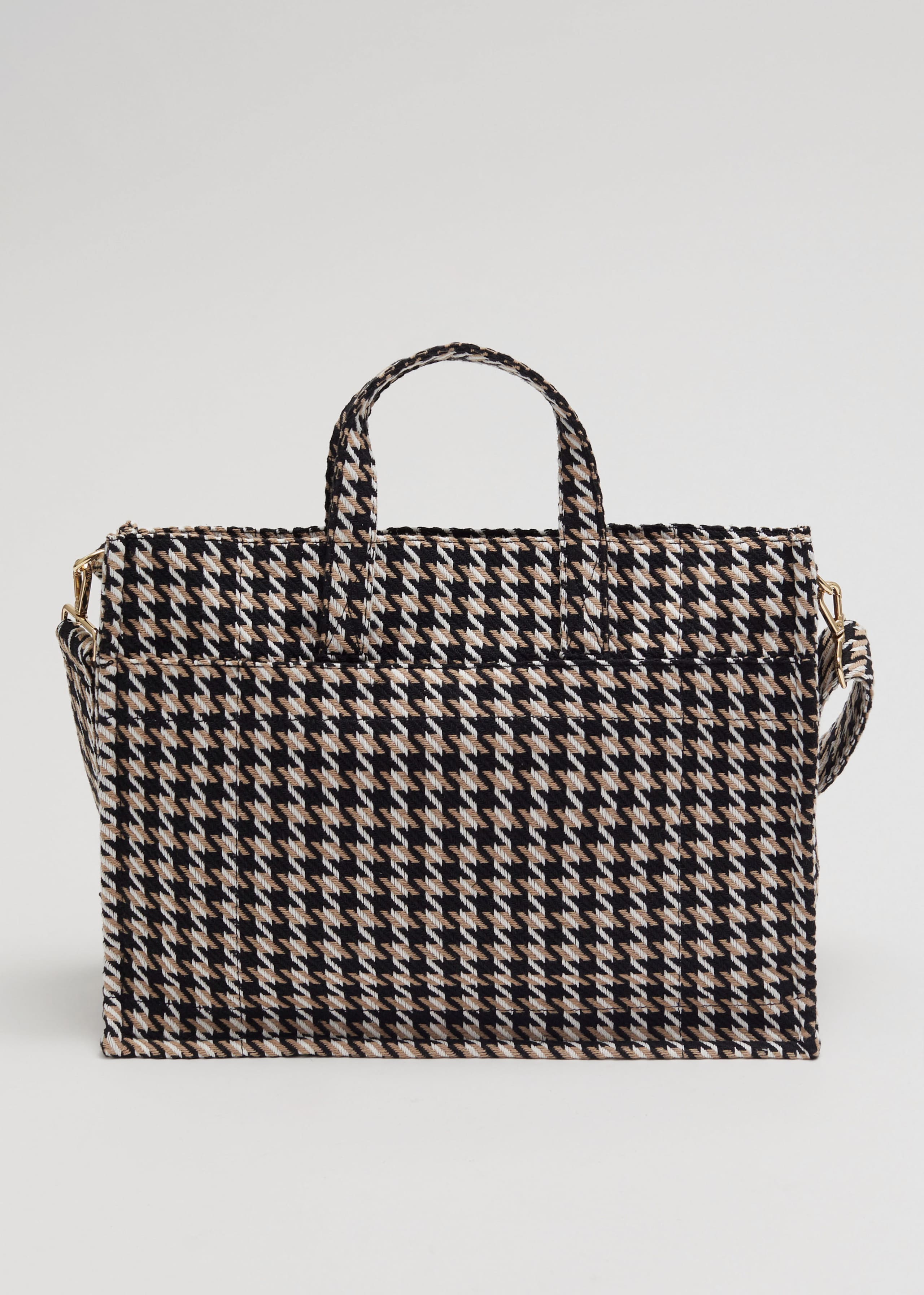 Väska i canvas – Svart/Beige – stilleben