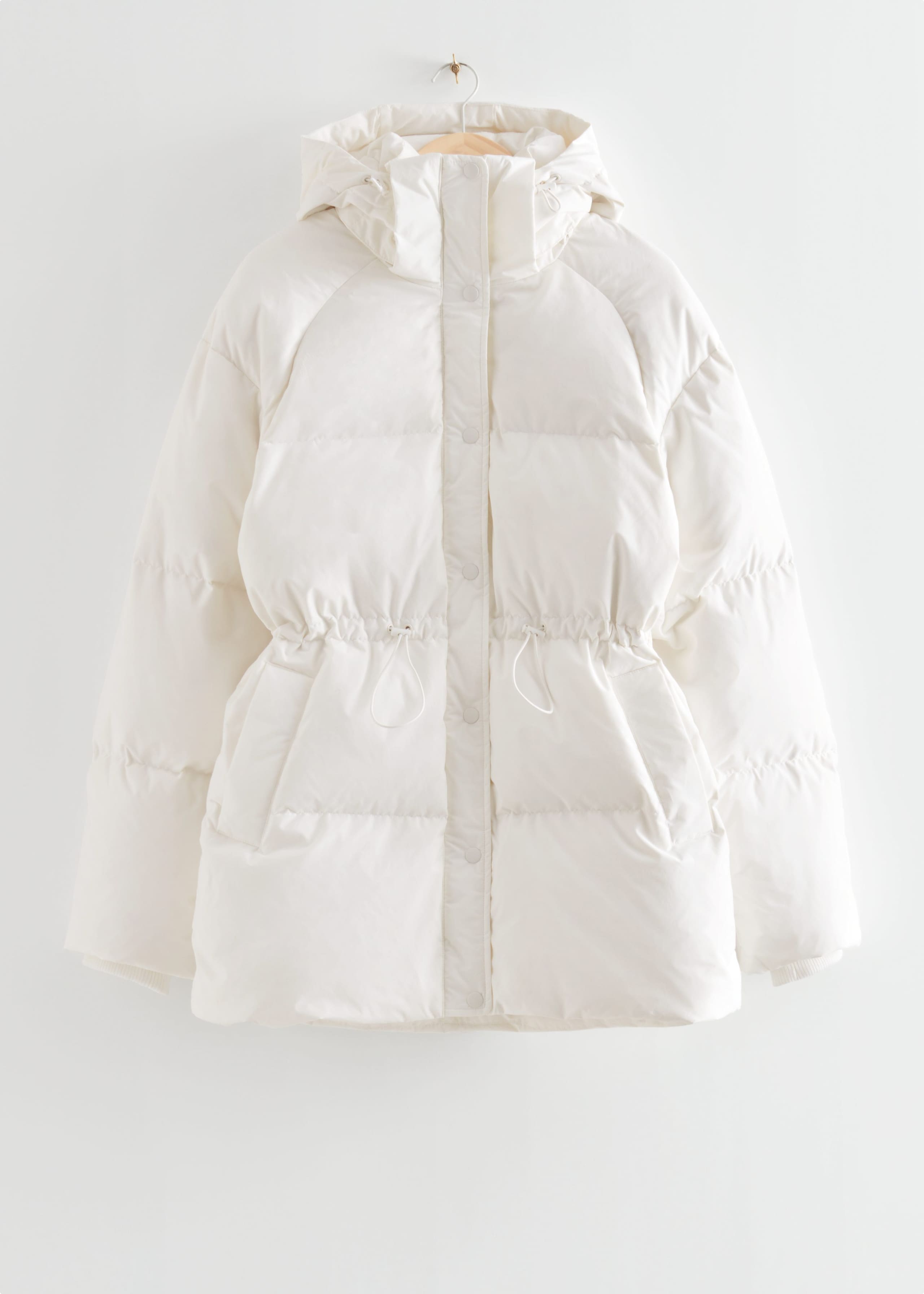 OversizedHoodedDownPufferJacket - White - Bodegón