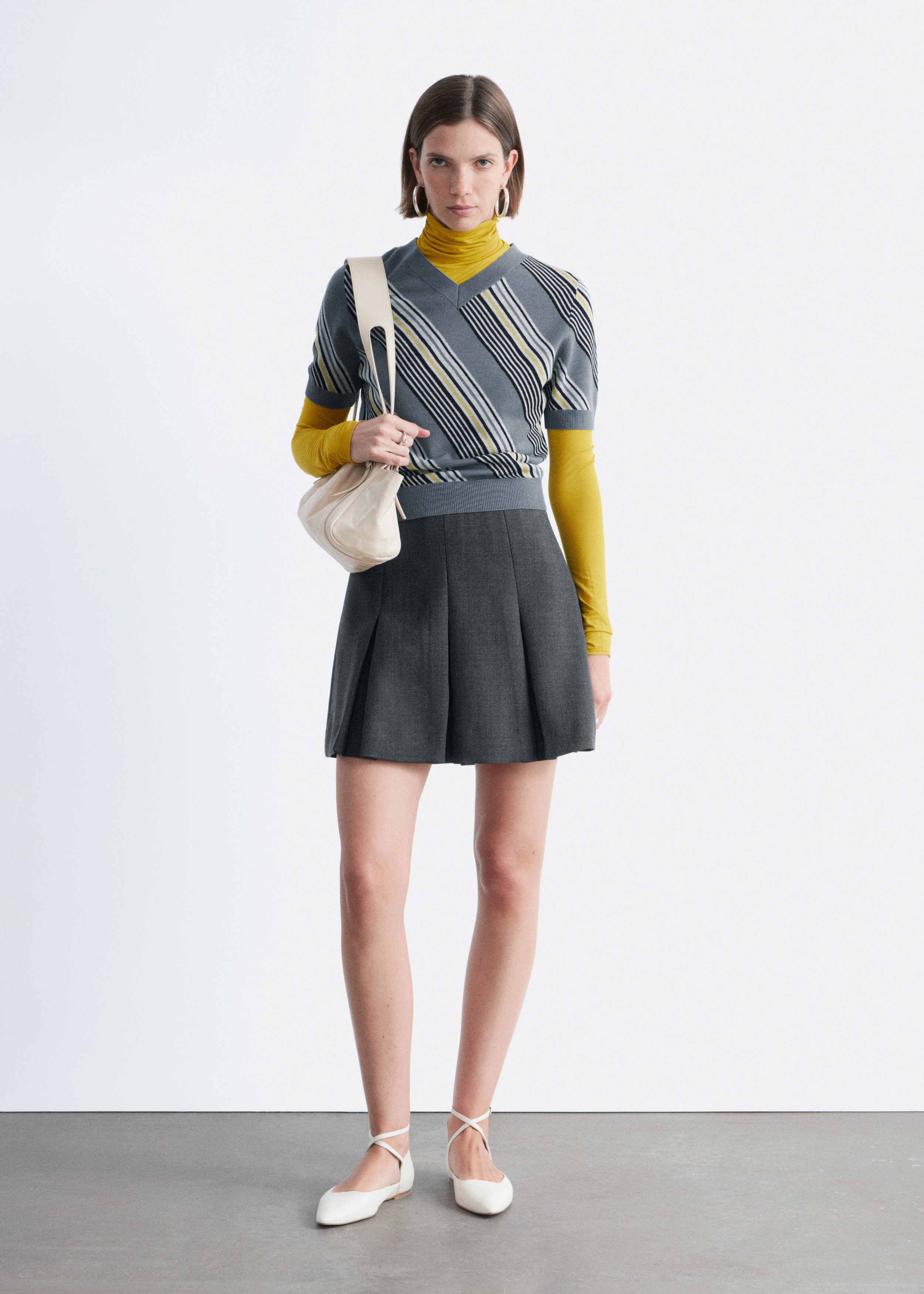 Pleated Wool Mini Skirt - Dark Grey - & Other Stories US