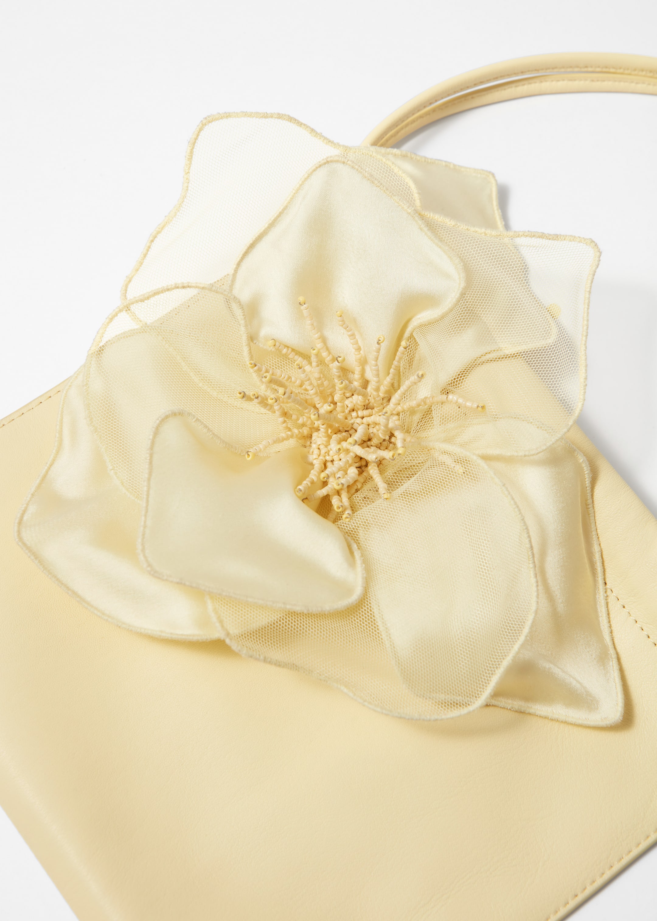 Grotere afbeelding bekijken: Leren tasje met bloemenapplicatie - Butter Yellow - DAMES | H&M BE 7