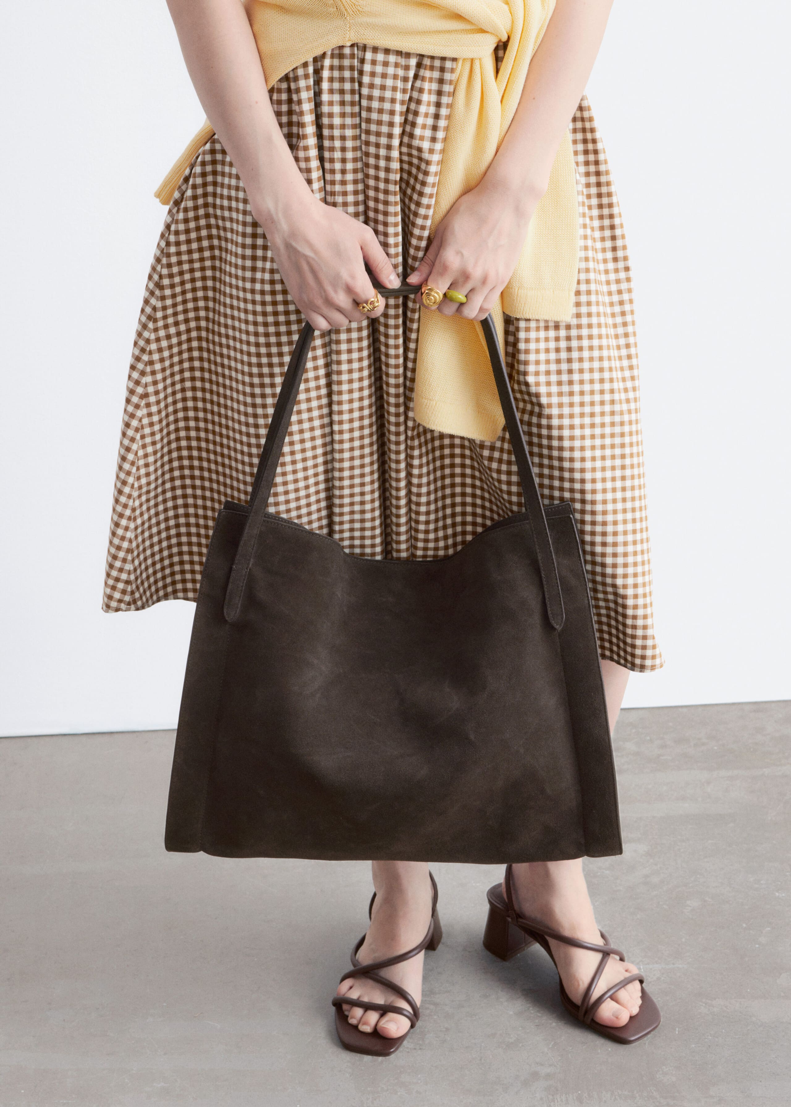 Soft Drape Open Tote - Dark Brown - Still Life