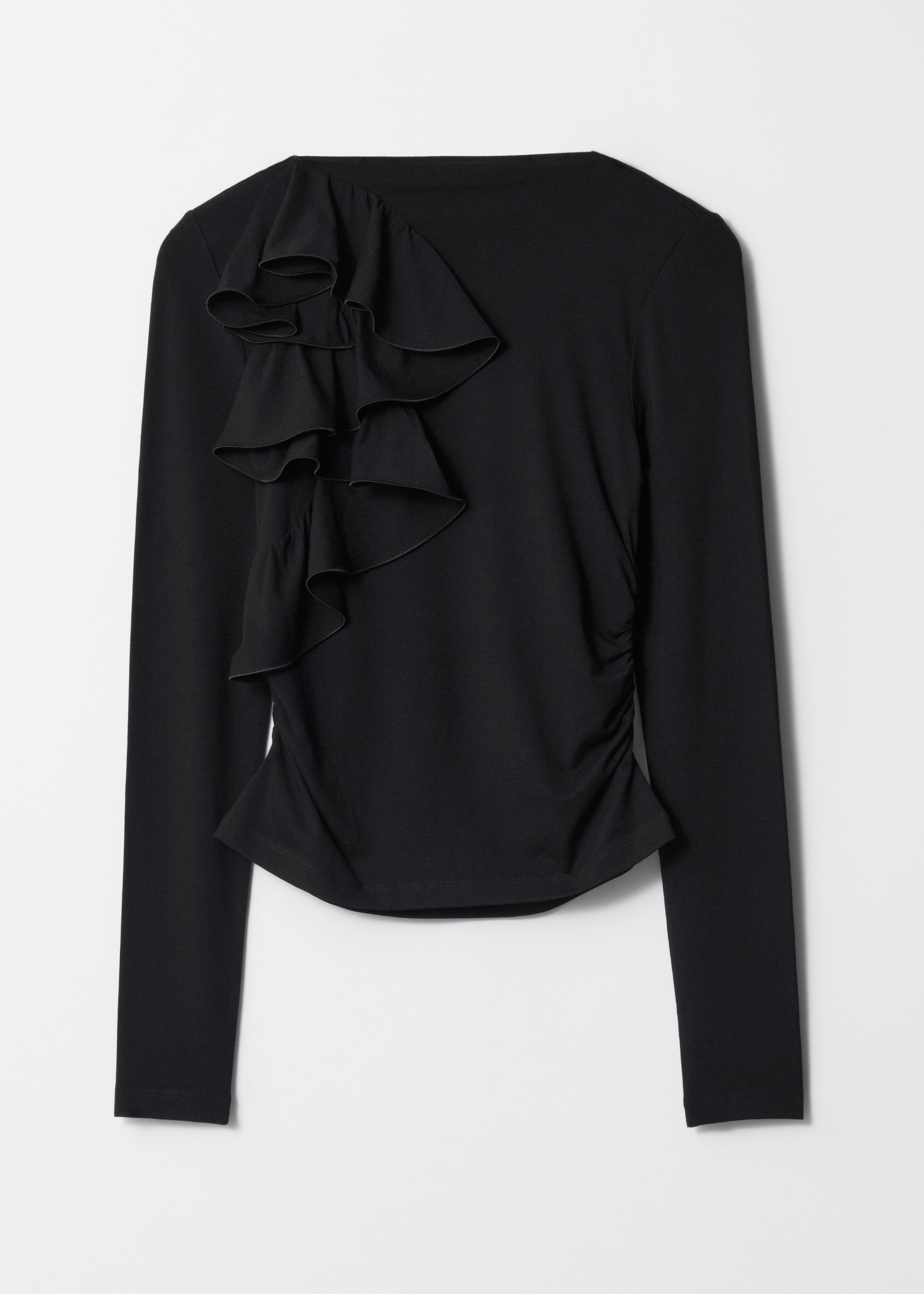 Grösseres Bild ansehen: Gerüschtes Oberteil - Schwarz - DAMEN | H&M CH 1