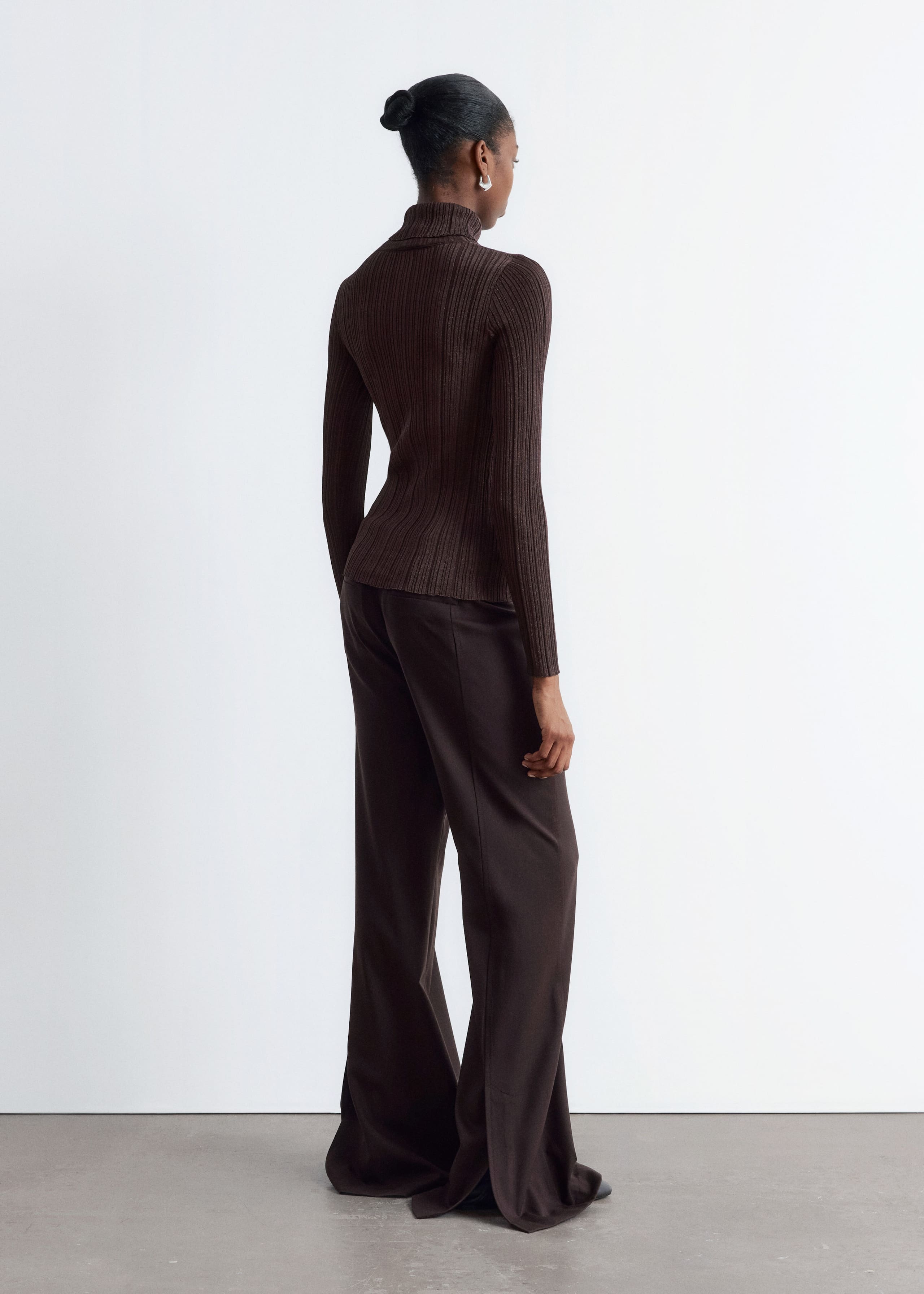 Image of Rib-Knit Lurex Turtleneck