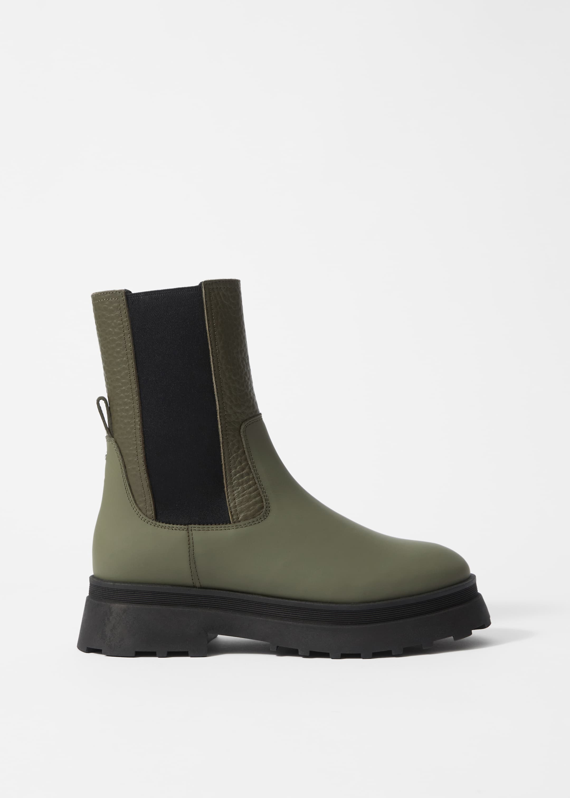 View larger image: Lined Leather Chelsea Boots - Dusty green - Ladies | H&M GB 1