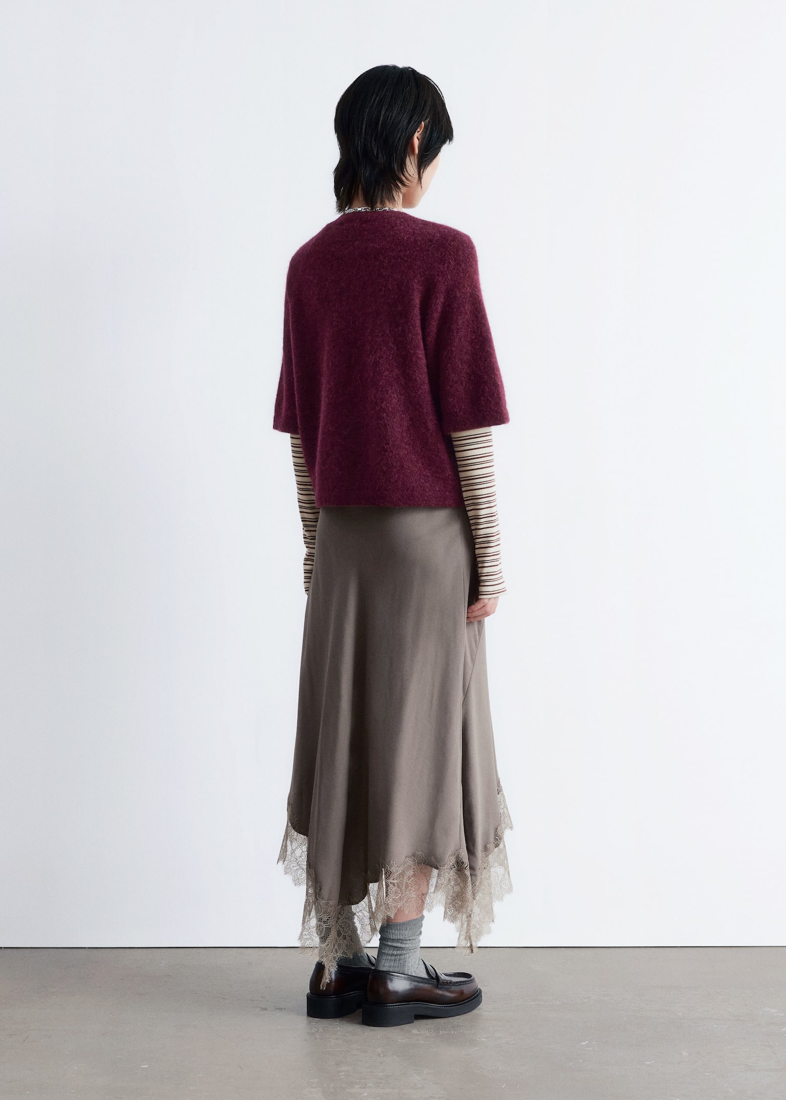 Alpaca-Blend Knitted Top - Burgundy/Red/Oatmeal/Grey/Mole/Dusty Blue/Black - 5
