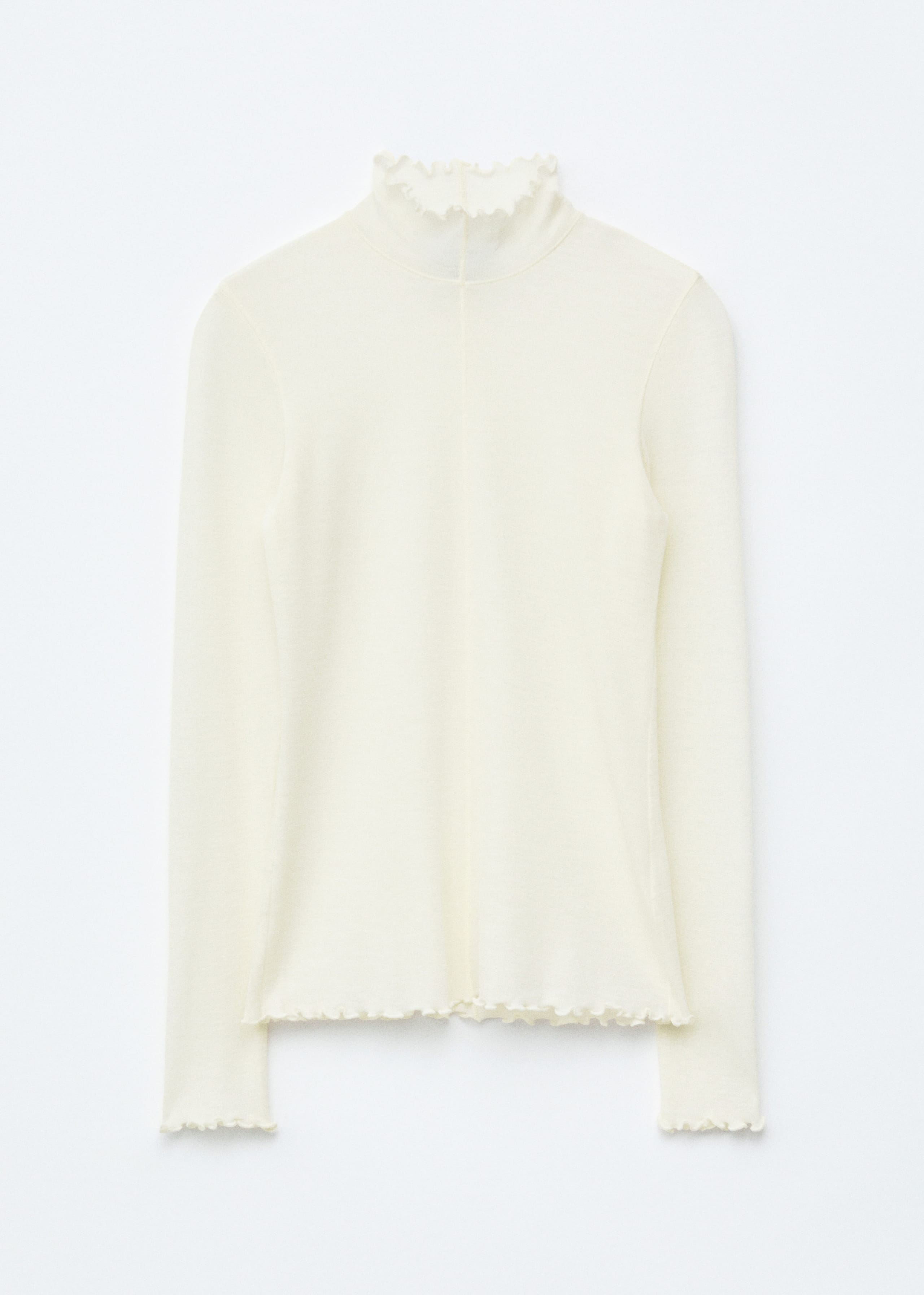 Image of Scalloped Mock-Neck Top