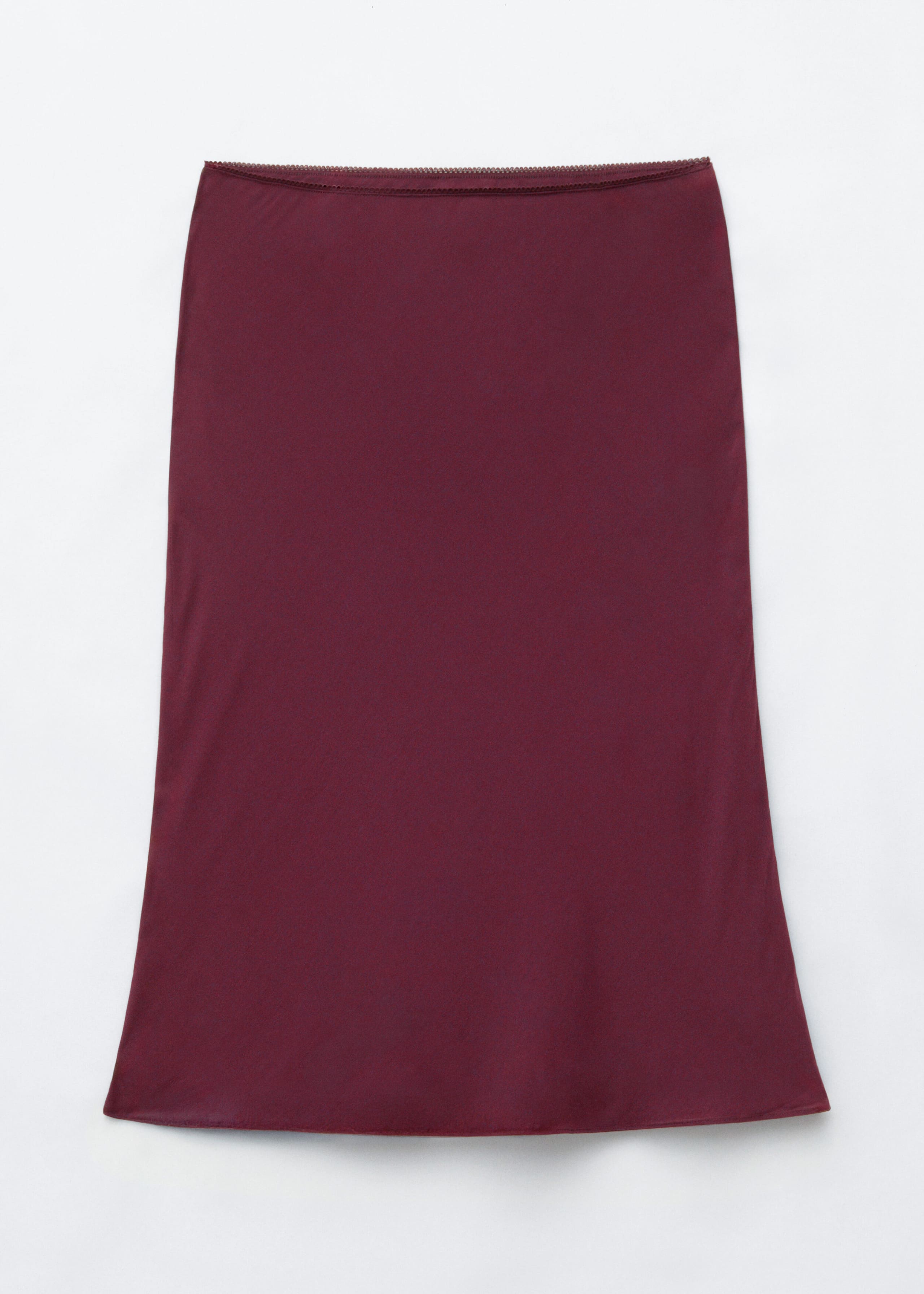 Knee-Length Slip Skirt - Dark Red - Still Life