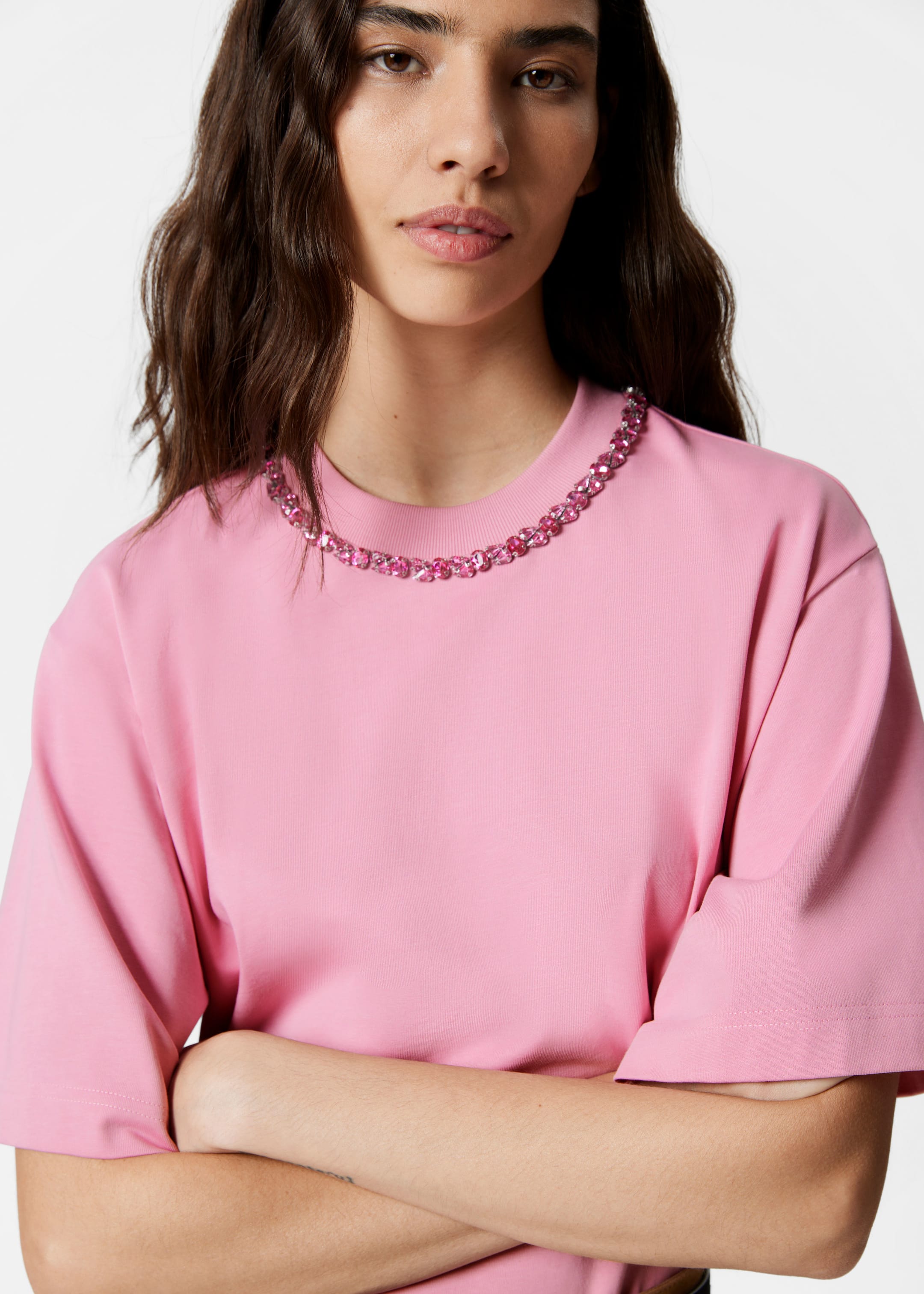 Zobrazit větší obrázek: Tričko s ozdobnými prvky - Růžová - ŽENY | H&M CZ 3