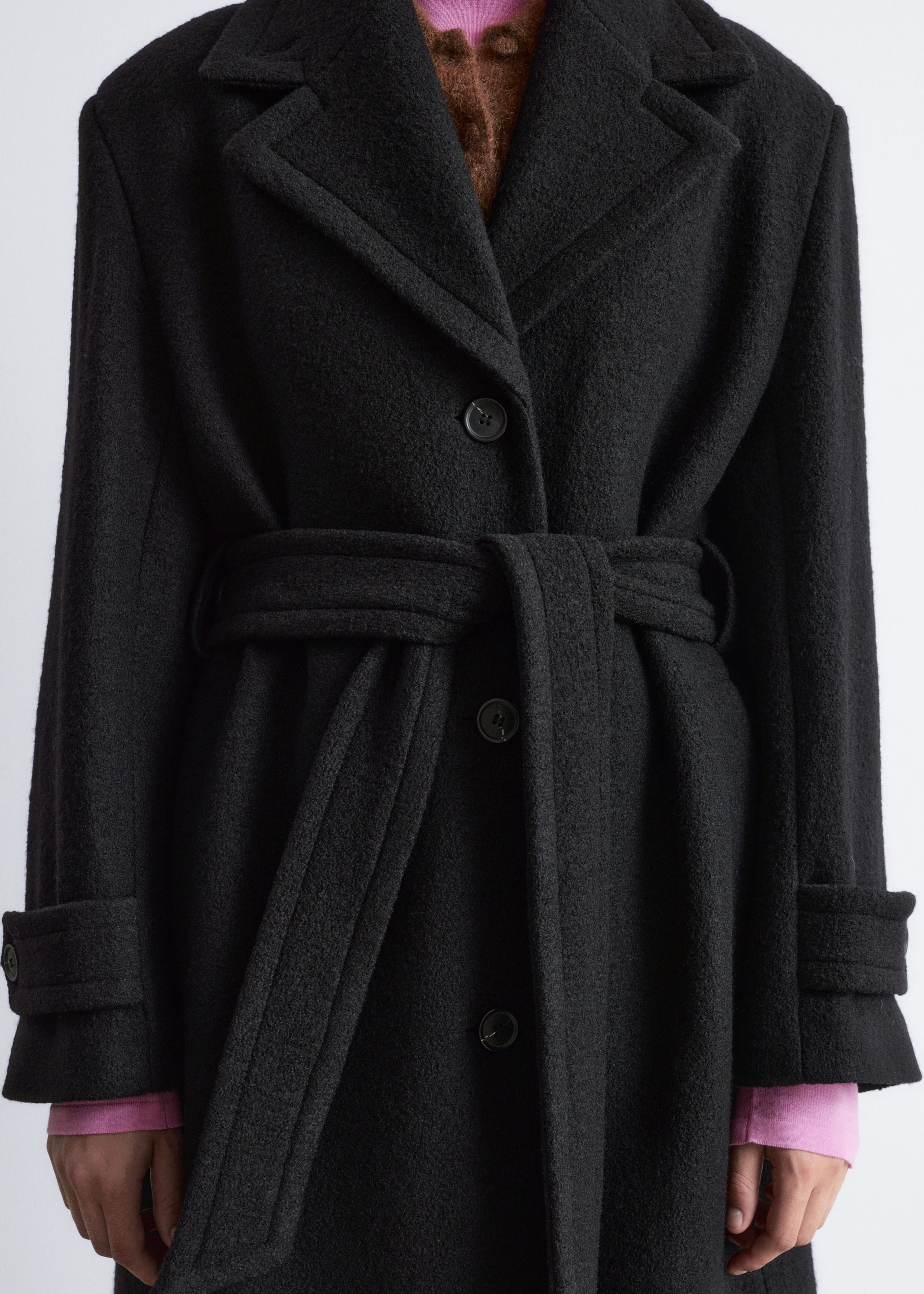 Image of Tie-Belt Wool Coat