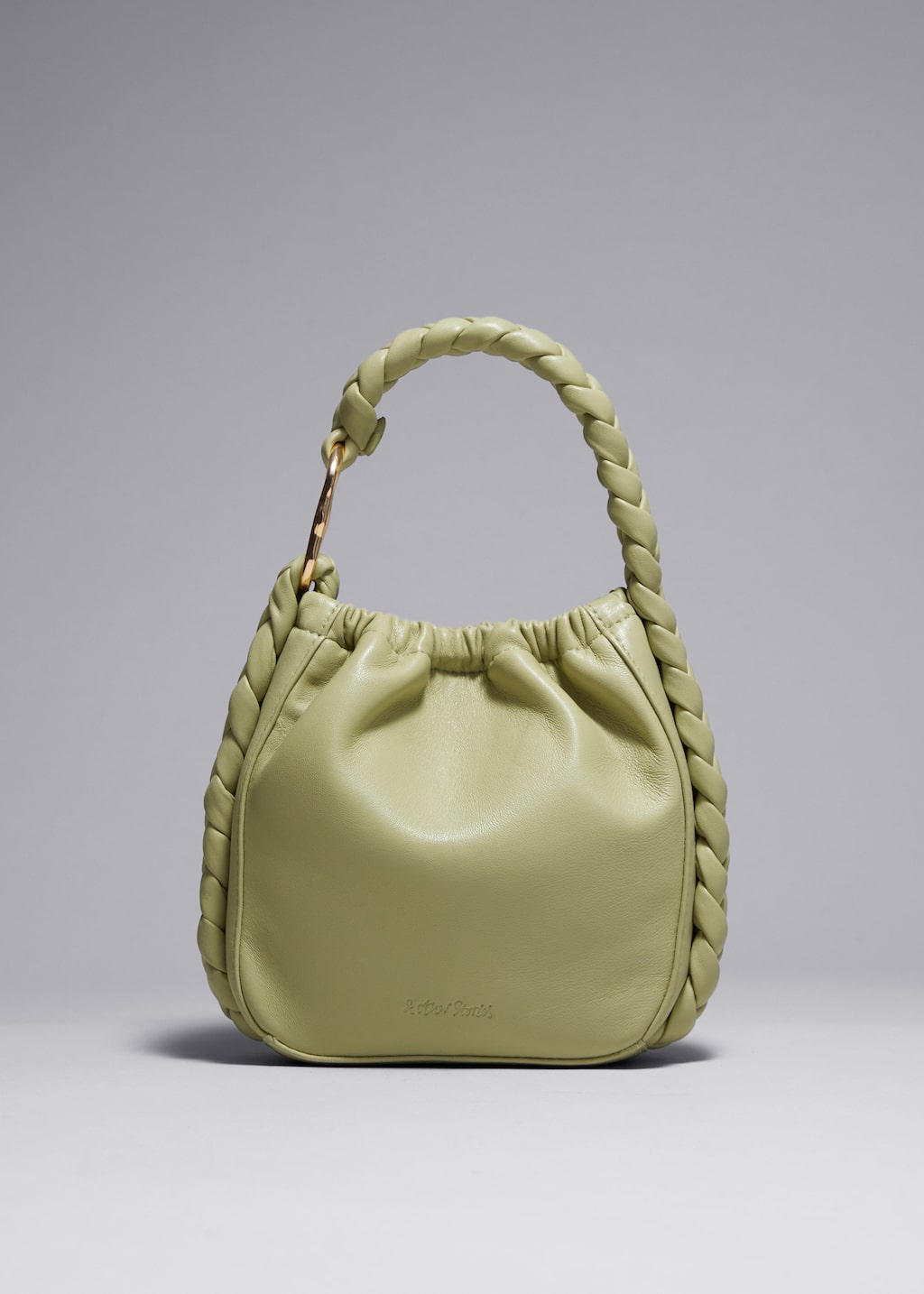 Braided Leather Bucket Bag