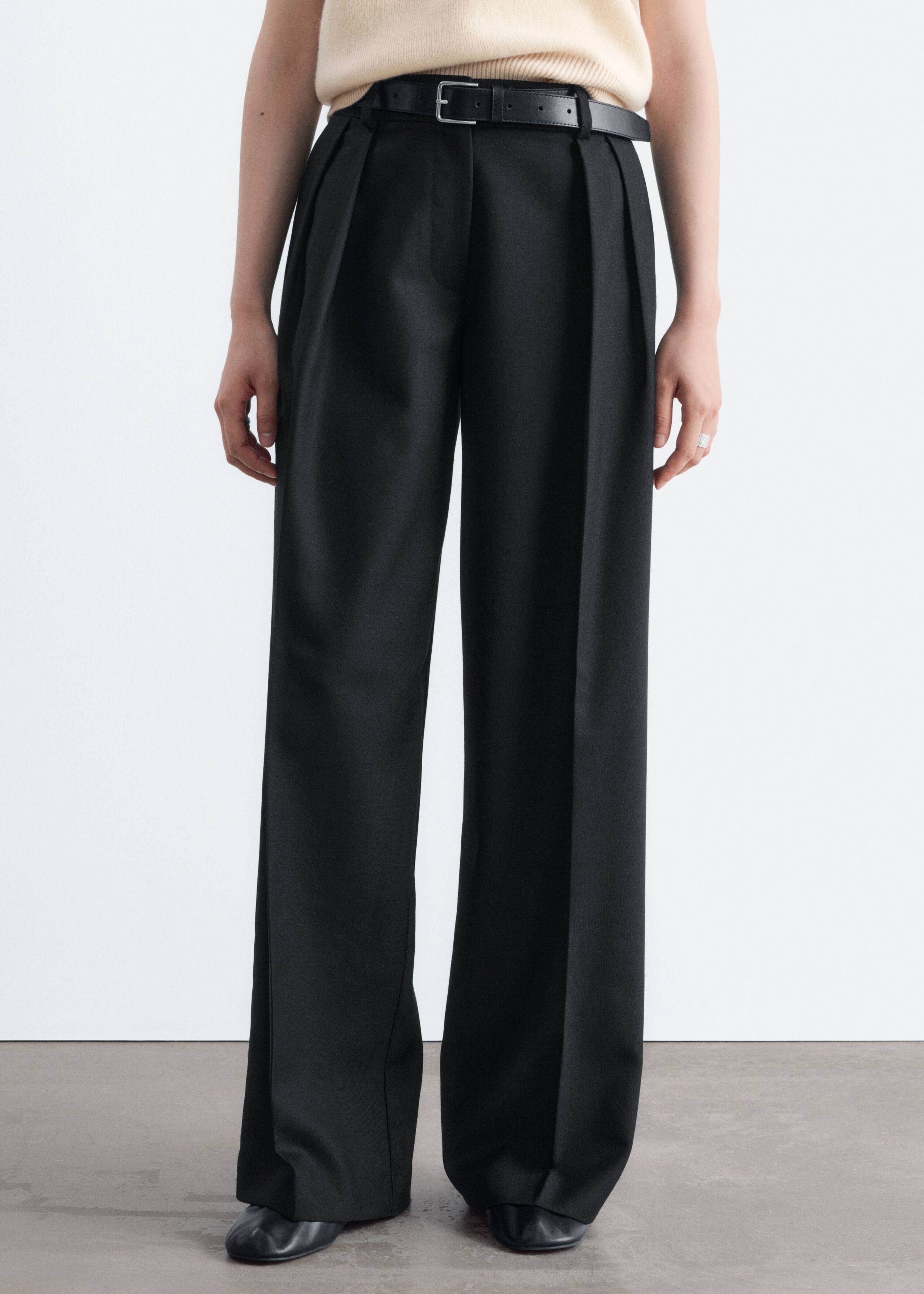 Wool-Blend Tailored Trousers - Black - Lookbook