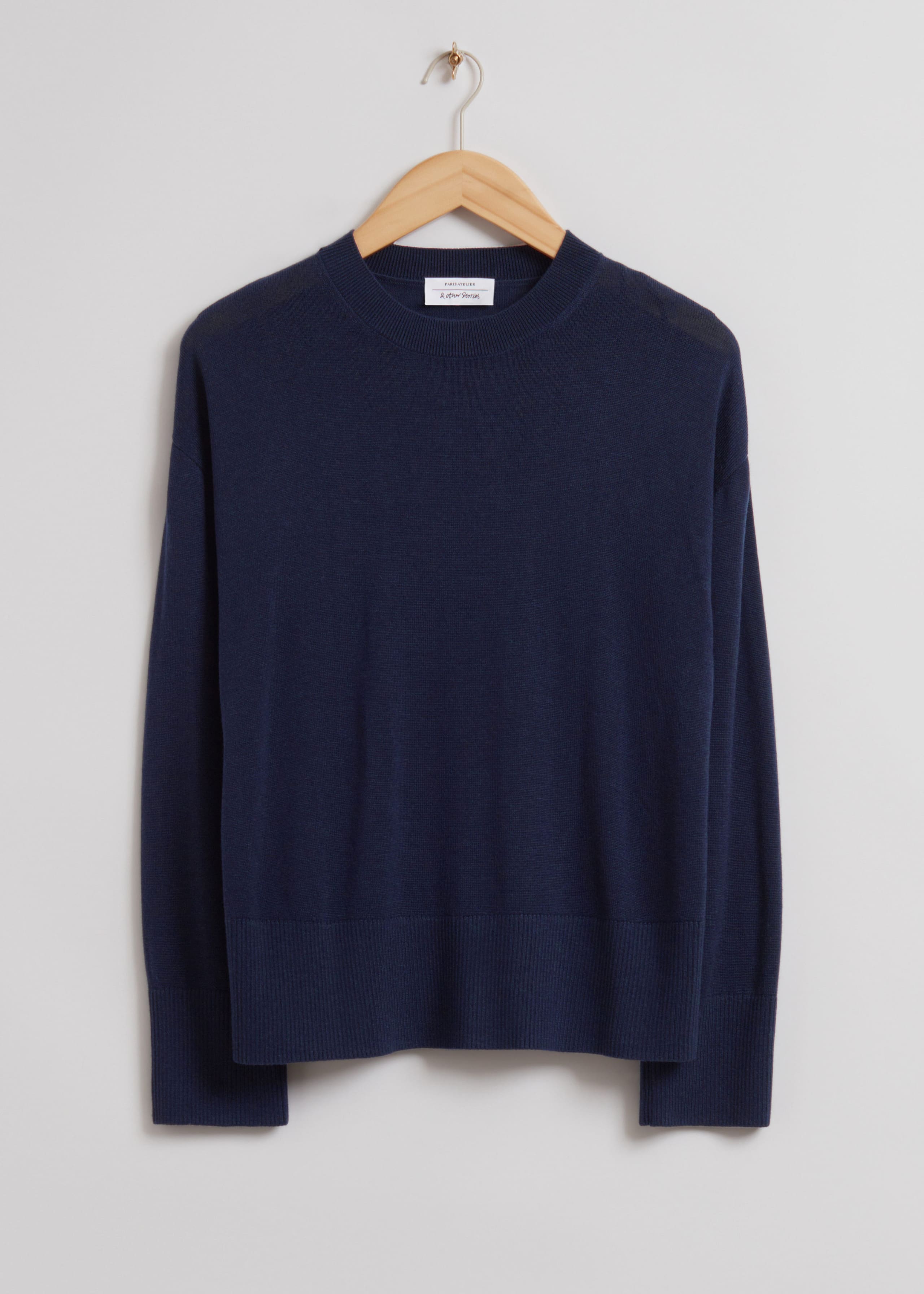 Straight-FitCrewneckJumper - Dark Blue - Bodegón