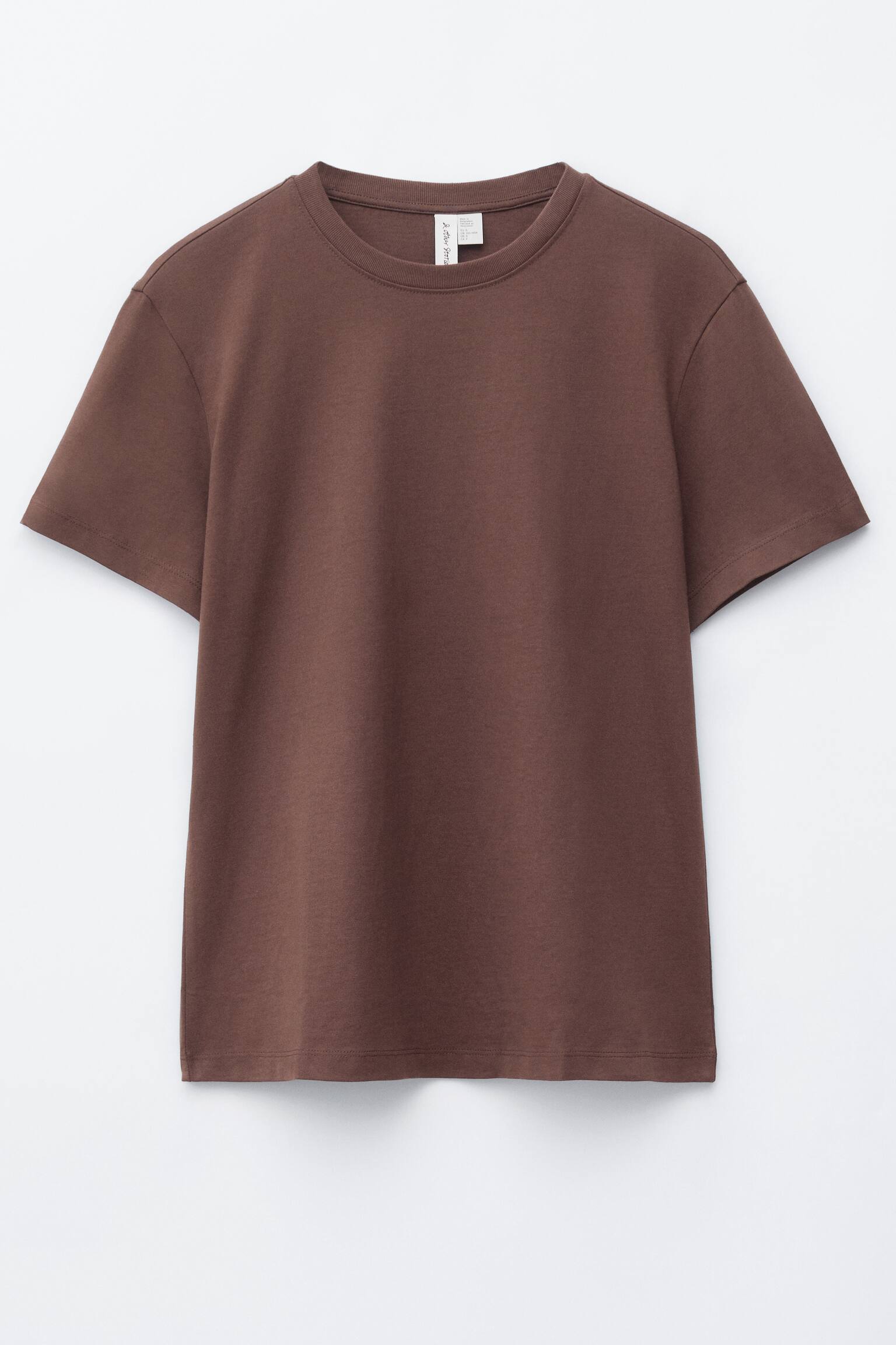 T-shirt girocollo in cotone - Marrone scuro/Nero/Rosa chiaro/Giallo/Azzurro/Righe blu navy/bianco/Rosso/Bianco