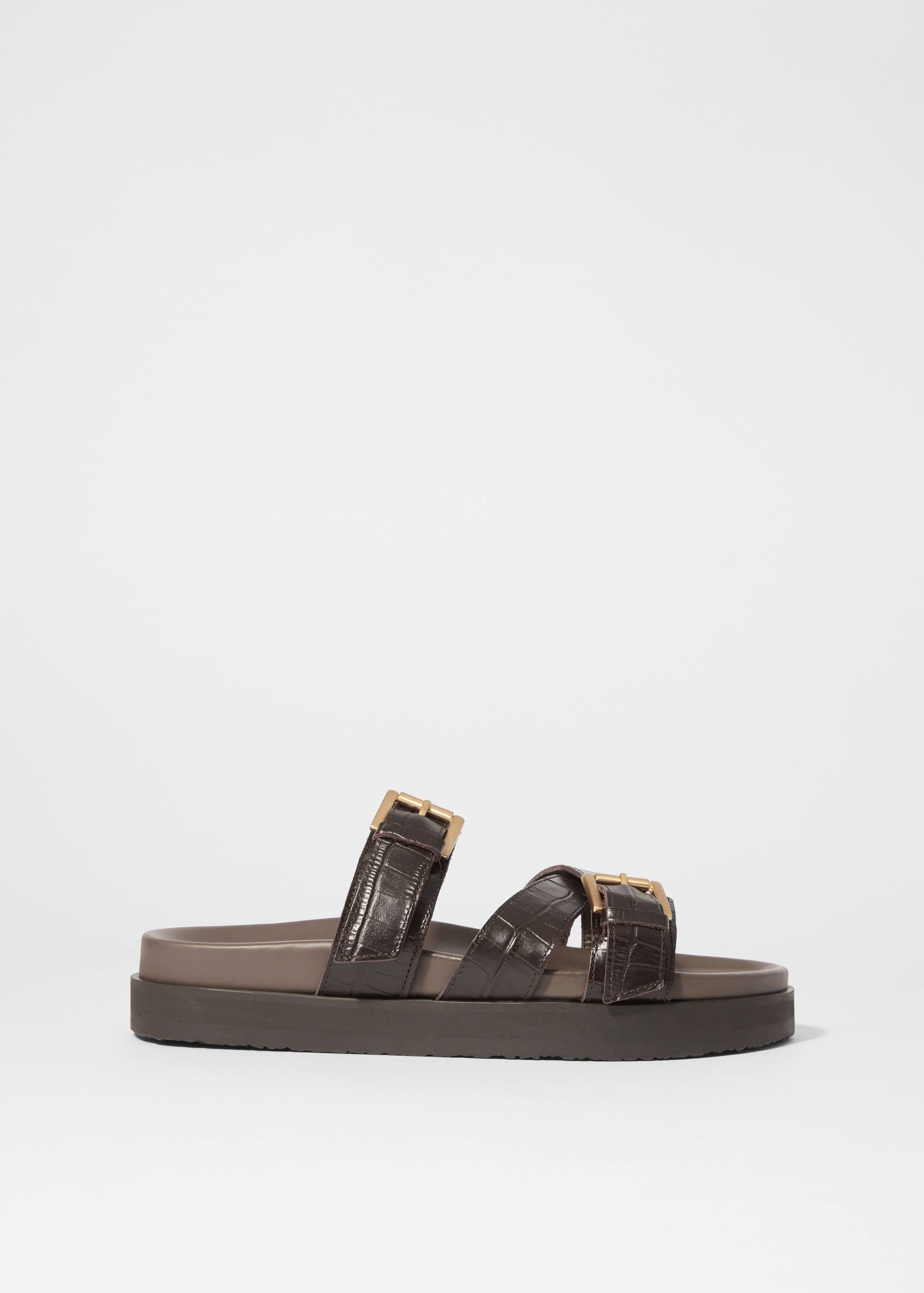 Agrandir l'image: Sandales en cuir à brides croisées - Cuir brun - FEMME | H&M FR 2