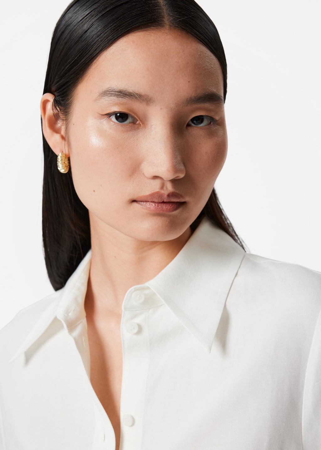 Camicia annodata sul davanti - Blu/Bianco - Lookbook
