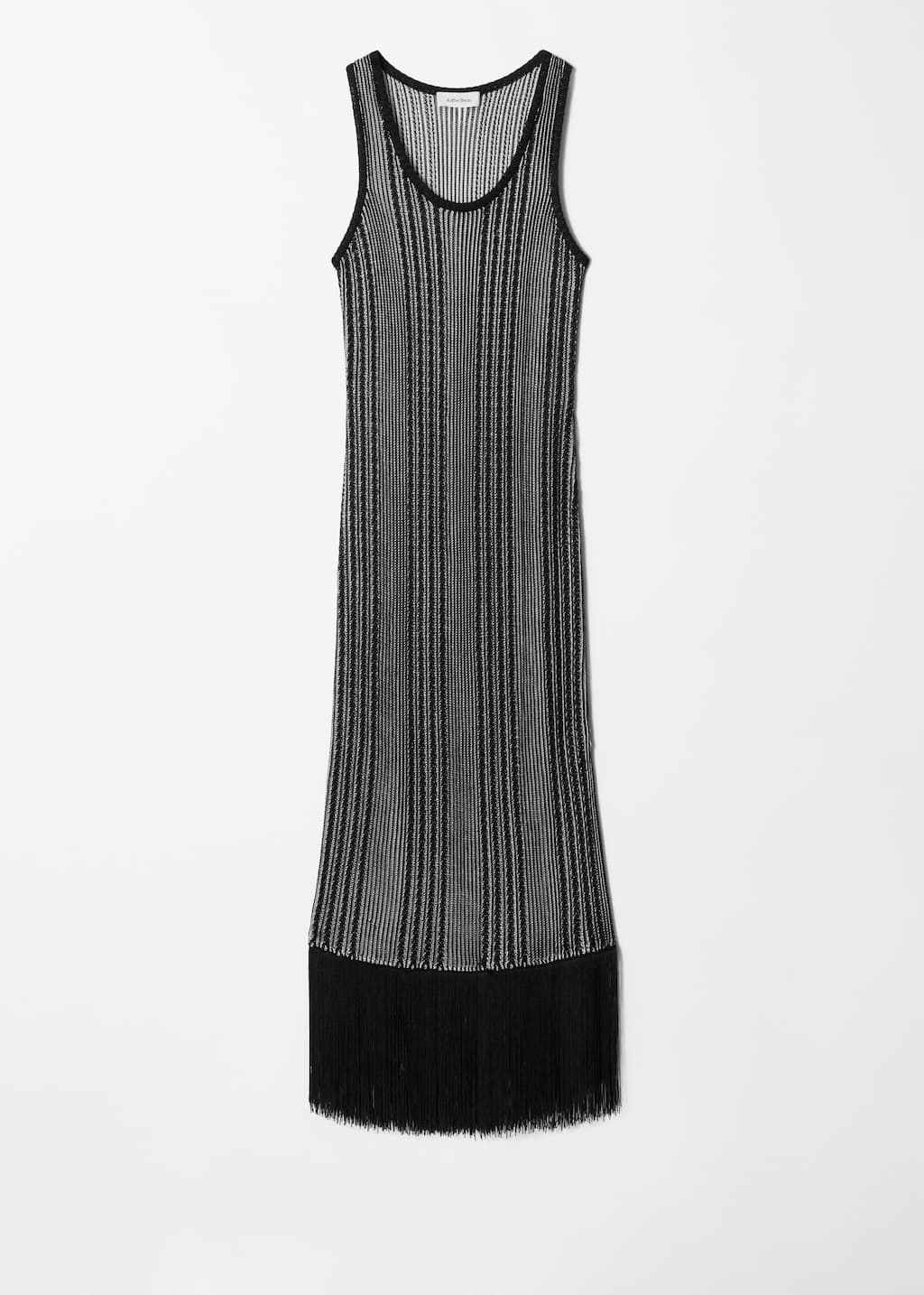 Image of Abito midi lavorato a maglia con frange