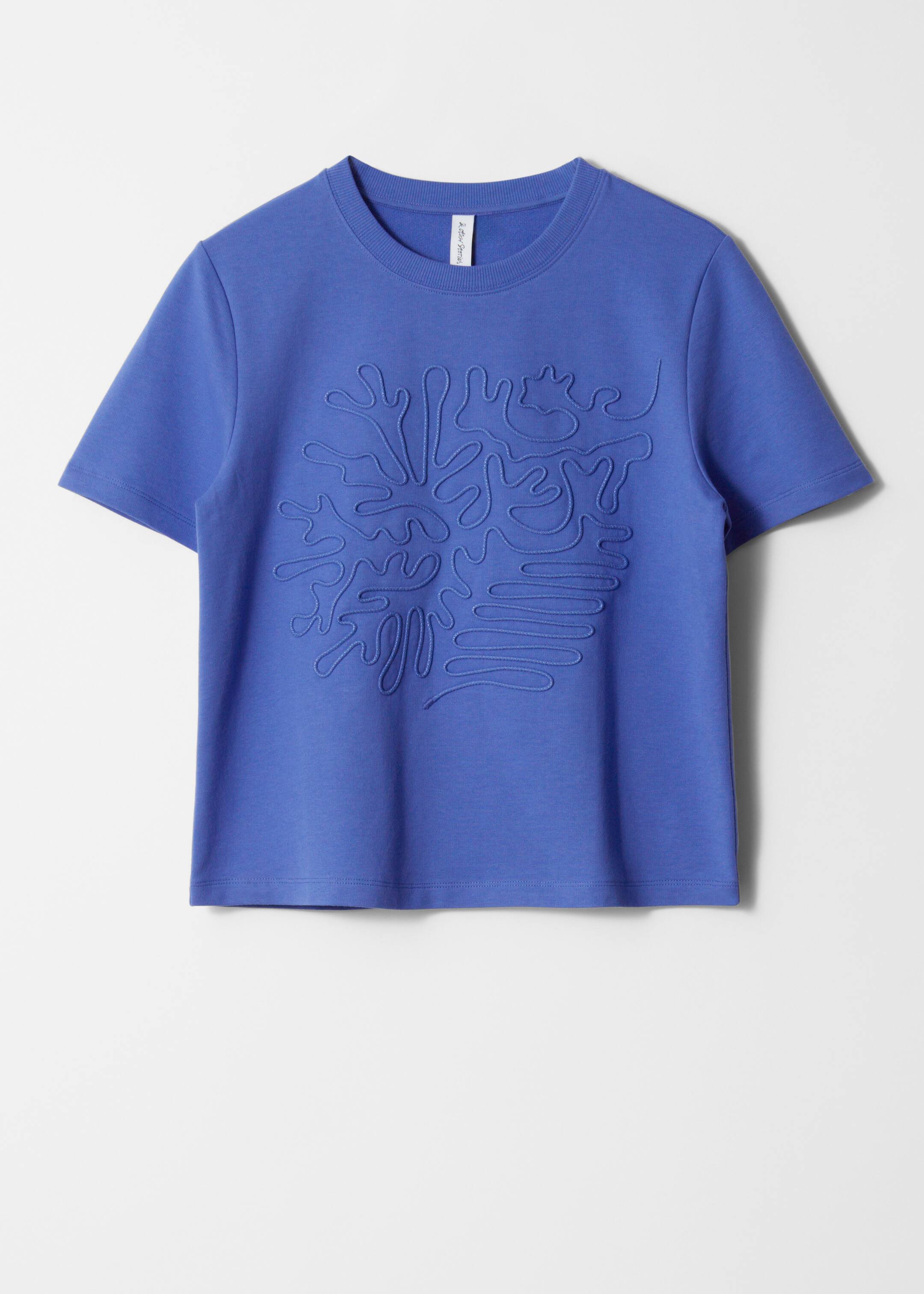 Se større billede: T-shirt med blomsterapplikationer - Blå abstrakt mønster - DAME | H&M DK 5