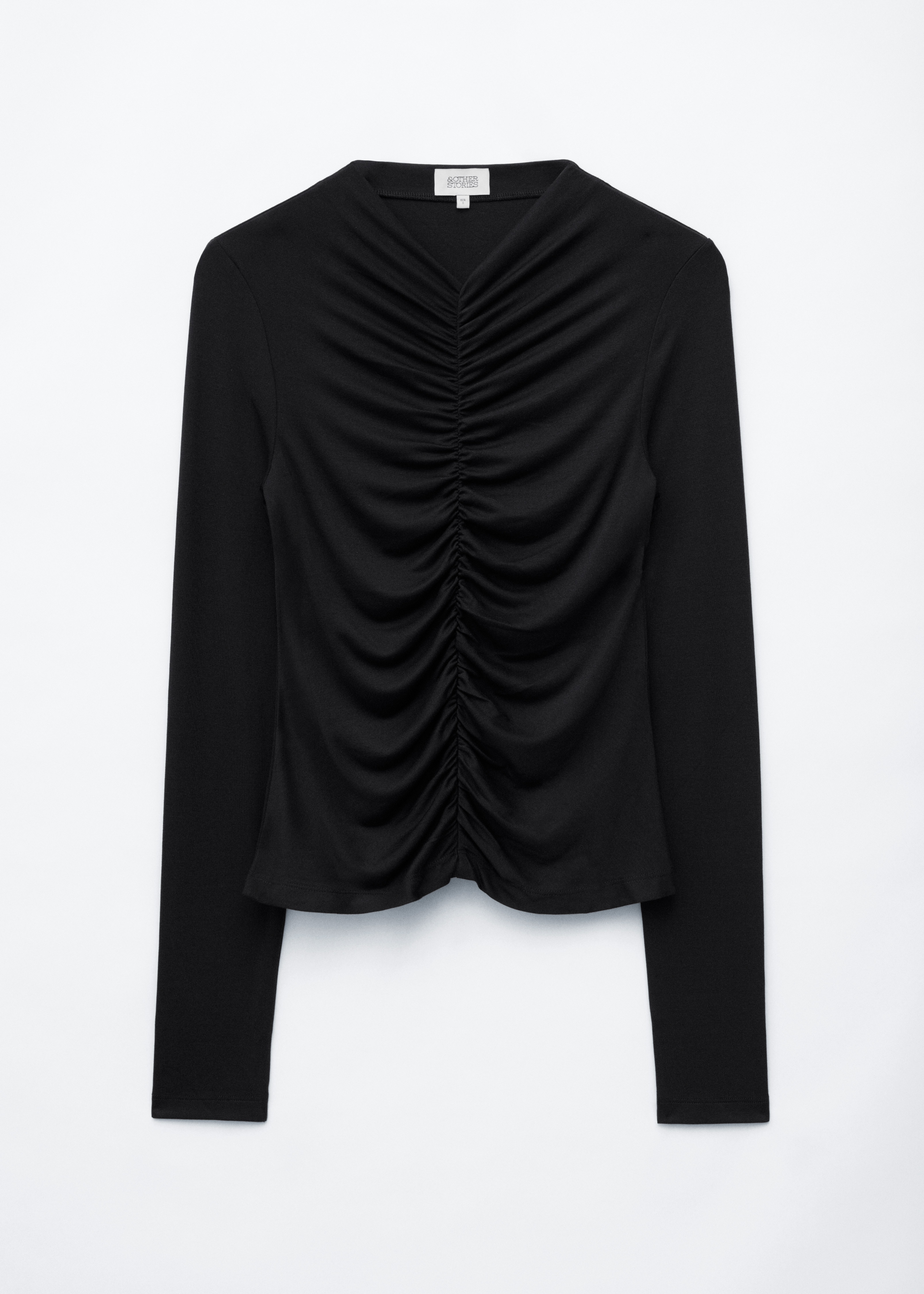 Blusa de manga comprida franzida
