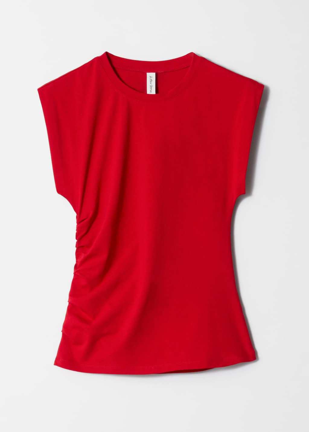 Ruched Jersey Tank Top - Red - Still Life